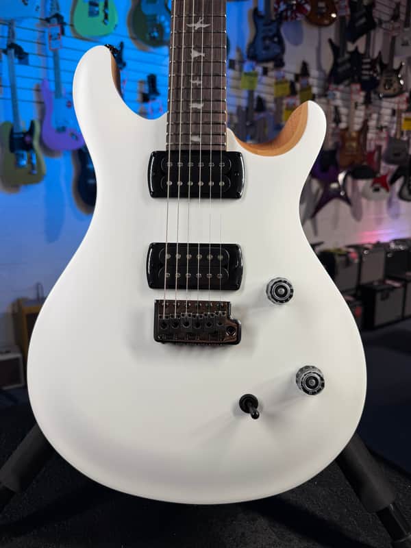 PRS SE CE 24 Satin - Flat White Top, C&M Exclusive - White
