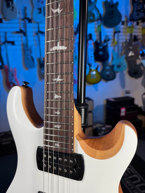 PRS SE CE 24 Satin - Flat White Top, C&M Exclusive - Black / Smoked Hardware, Free Plek & Setup # 828