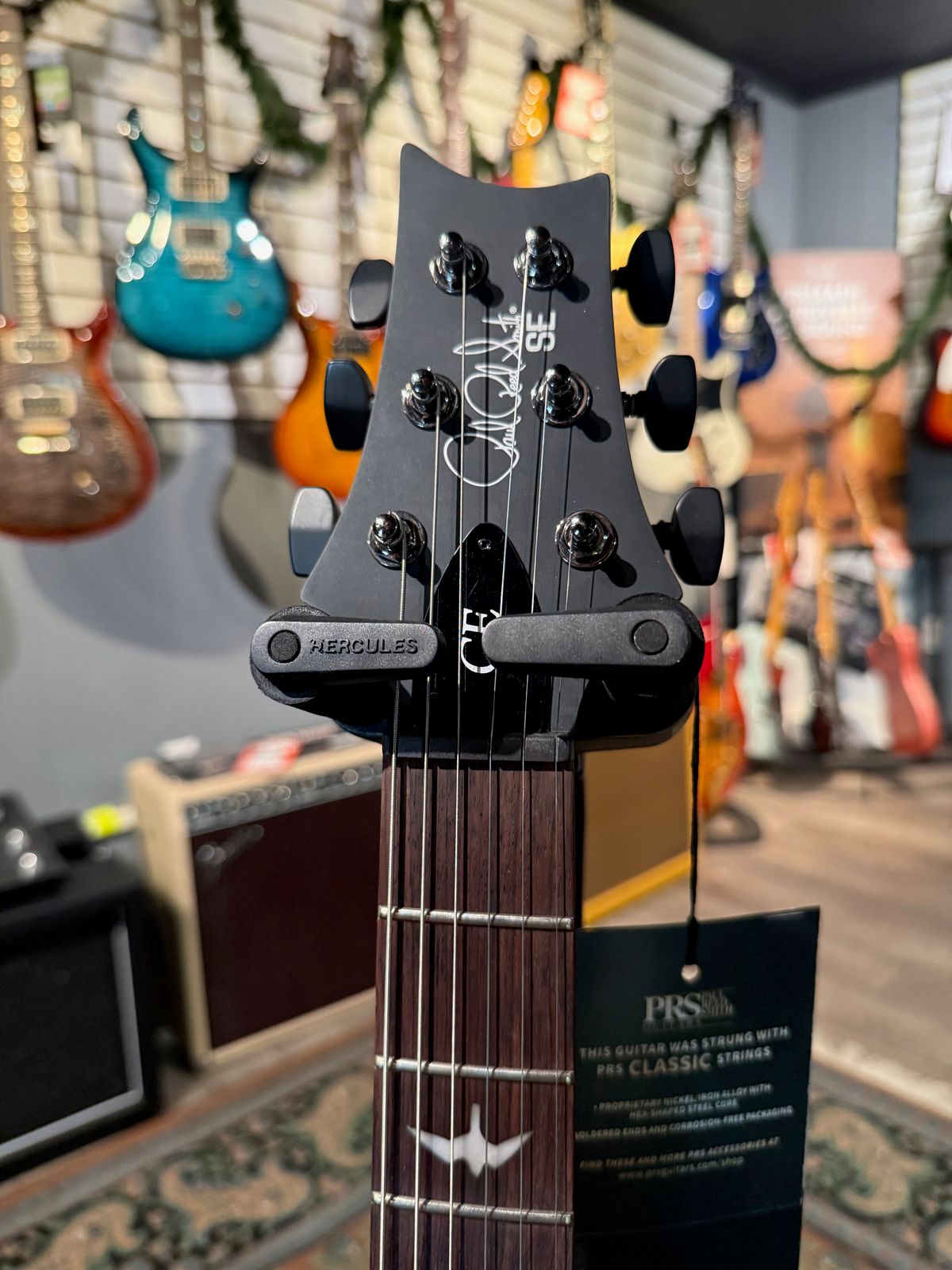 PRS SE CE 24 Satin Flat Black Top, C&M Exclusive 748