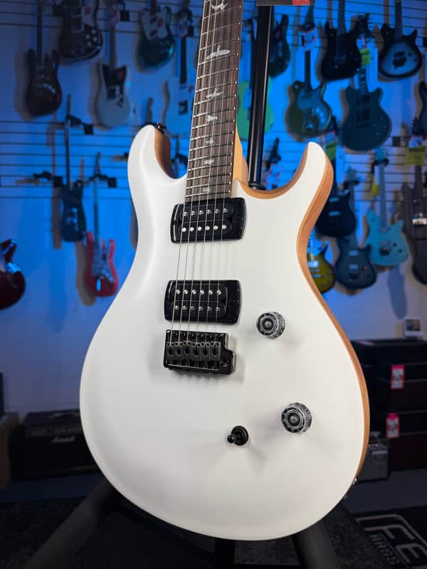 PRS SE CE 24 Satin - Flat White Top, C&M Exclusive - Black / Smoked Hardware, Free Plek & Setup # 770