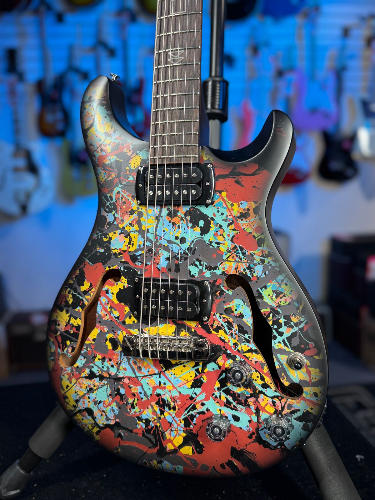 PRS SE Ed Sheeran Hollowbody I Piezo Baritone, Cosmic Splash, Gig Bag, Free PLEK! 753