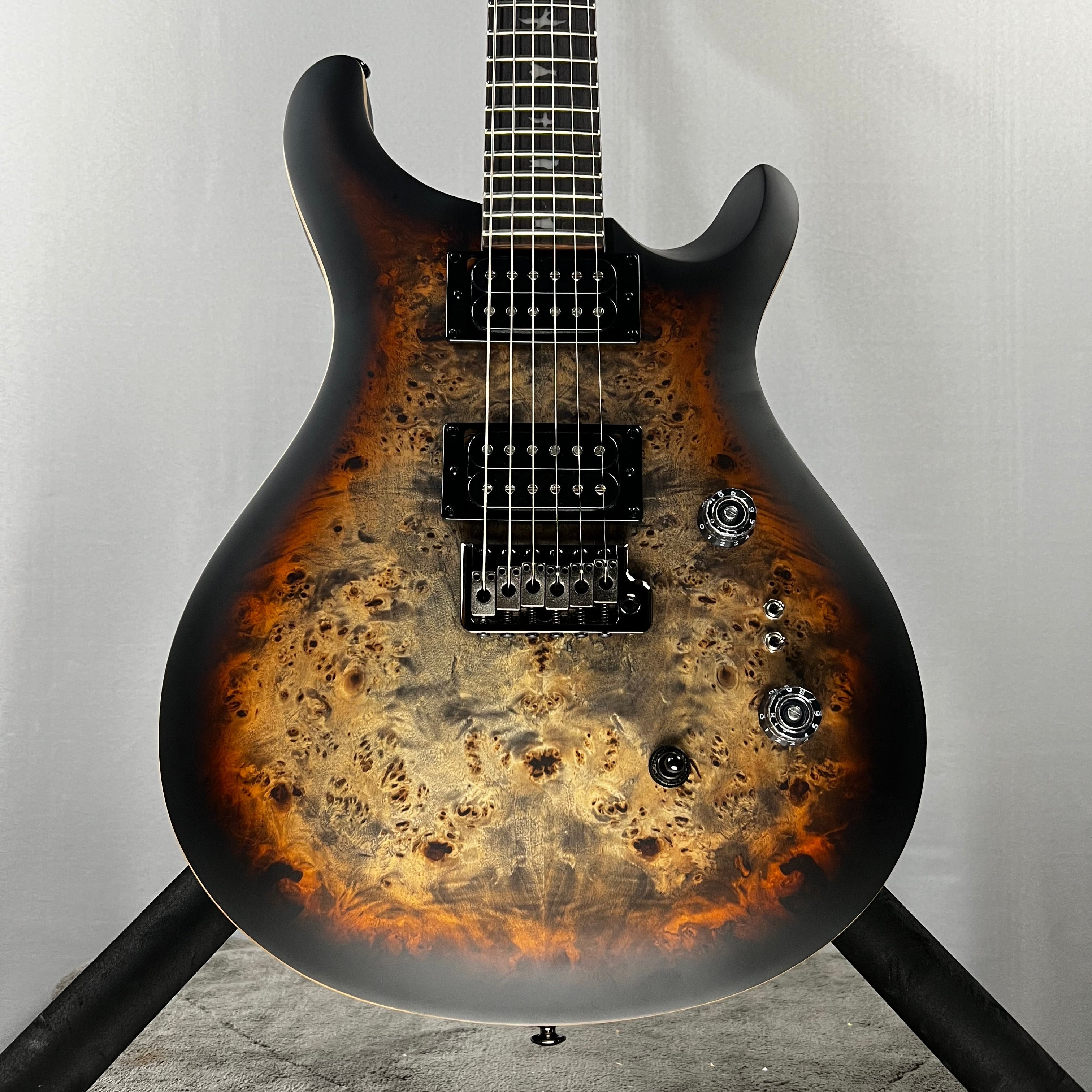 SE Custom 24-08 Exotic Electric Guitar - Charcoal Cherry Midnight Burst #882 GET PLEK'D!