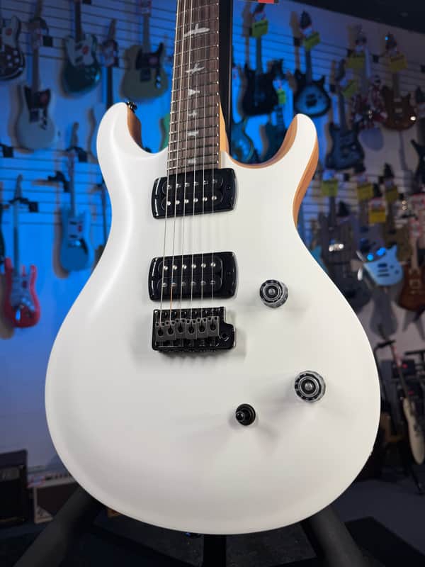 PRS SE CE 24 Satin - Flat White Top, C&M Exclusive - Black / Smoked Hardware, Free Plek & Setup # 770