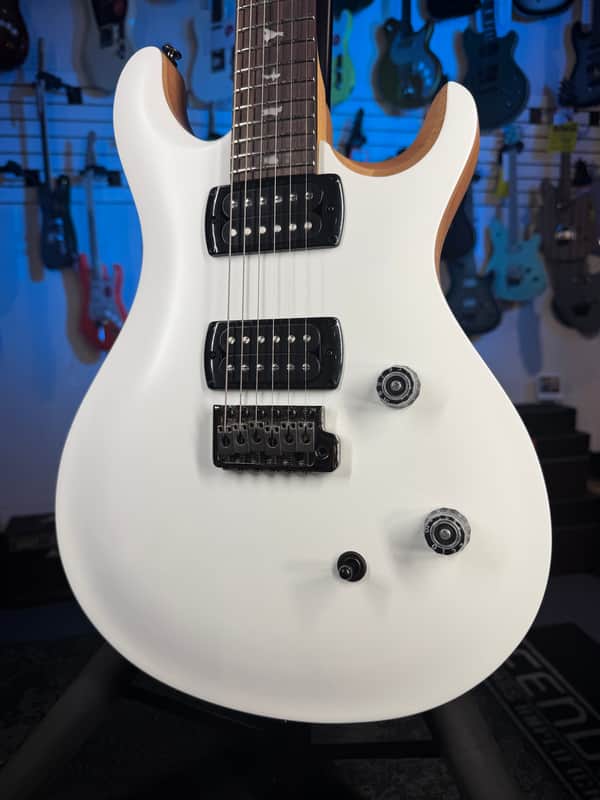 PRS SE CE 24 Satin - Flat White Top, C&M Exclusive - Black / Smoked Hardware, Free Plek & Setup # 195