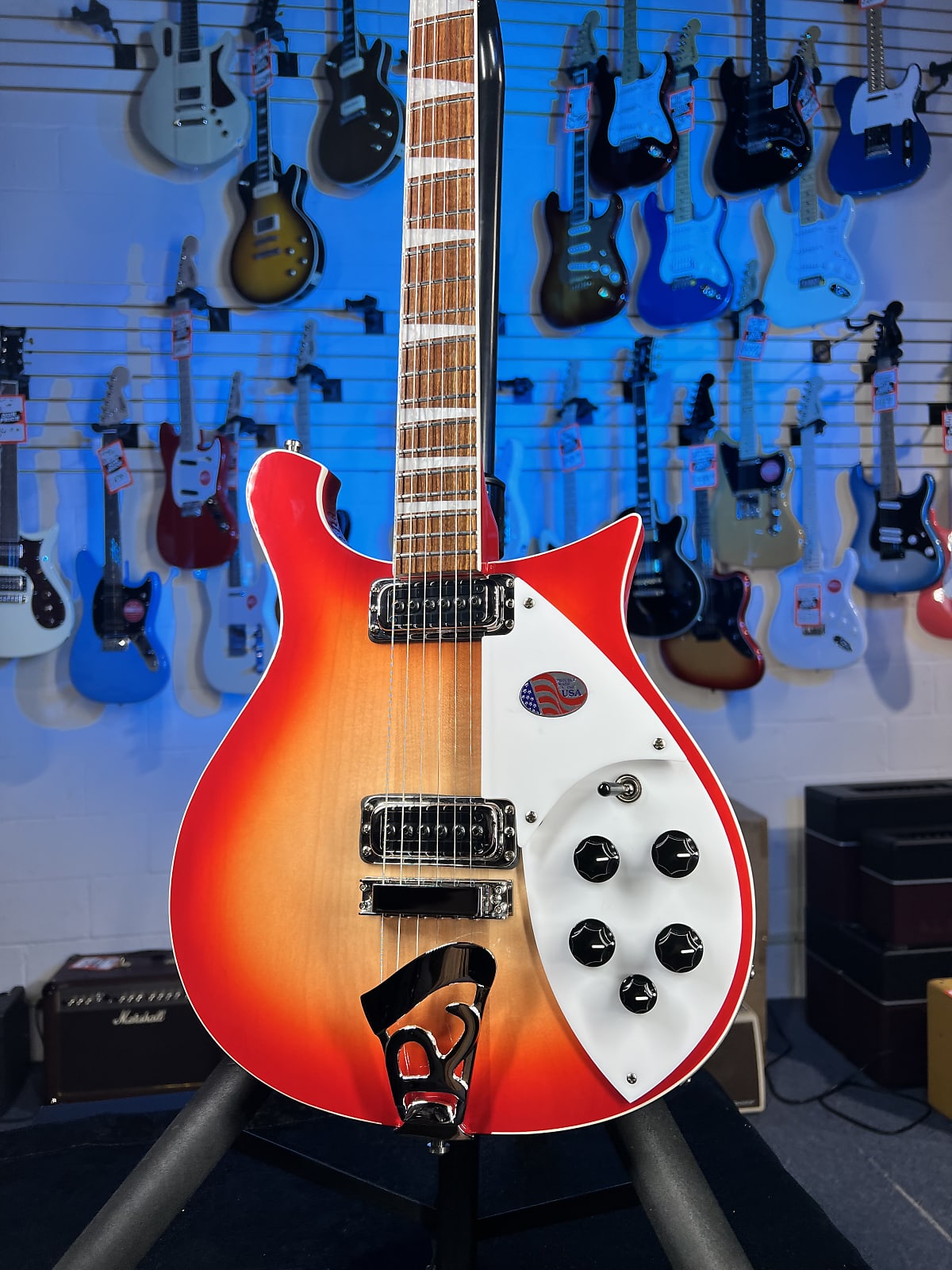 New Rickenbacker 620 Fireglo Electric Guitar w Ric Case, 620FG 682