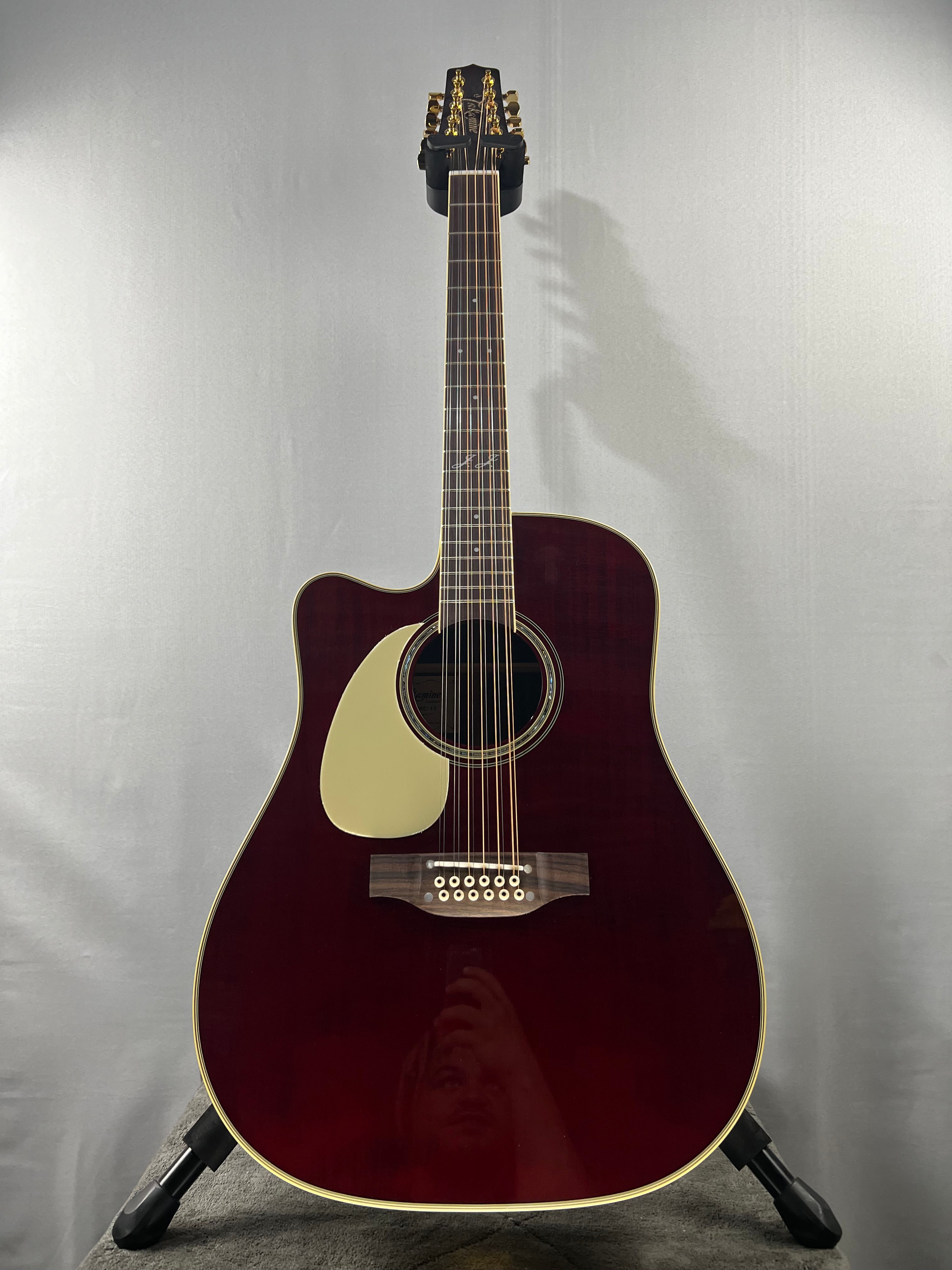 JJ325SRC-12 John Jorgenson 12-string, Left-Handed Acoustic-electric Guitar - Gloss Red #539 GET PLEK'D!