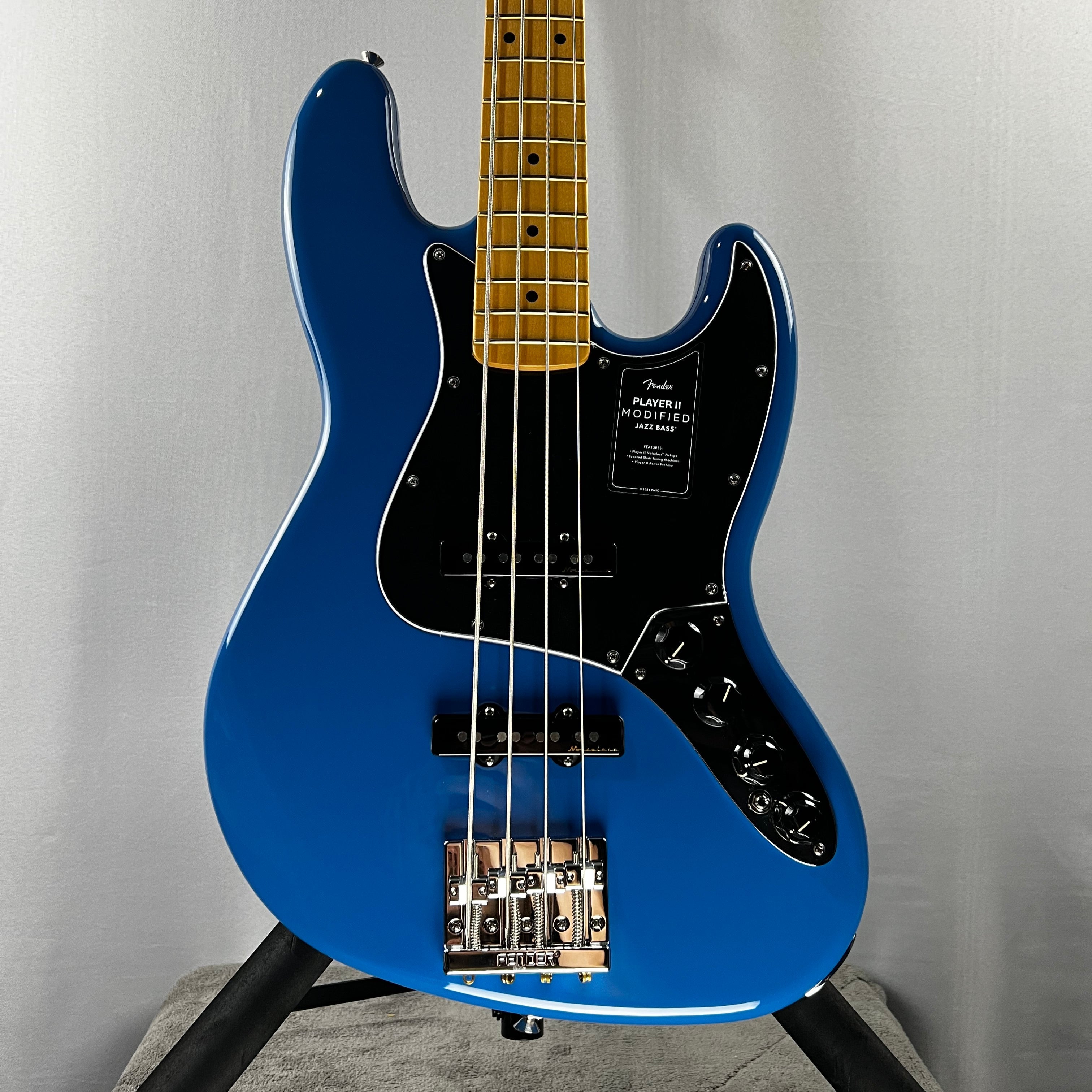 Player II Modified Active Jazz Bass - Electric Blue, Maple Fingerboard w/Gig Bag #524