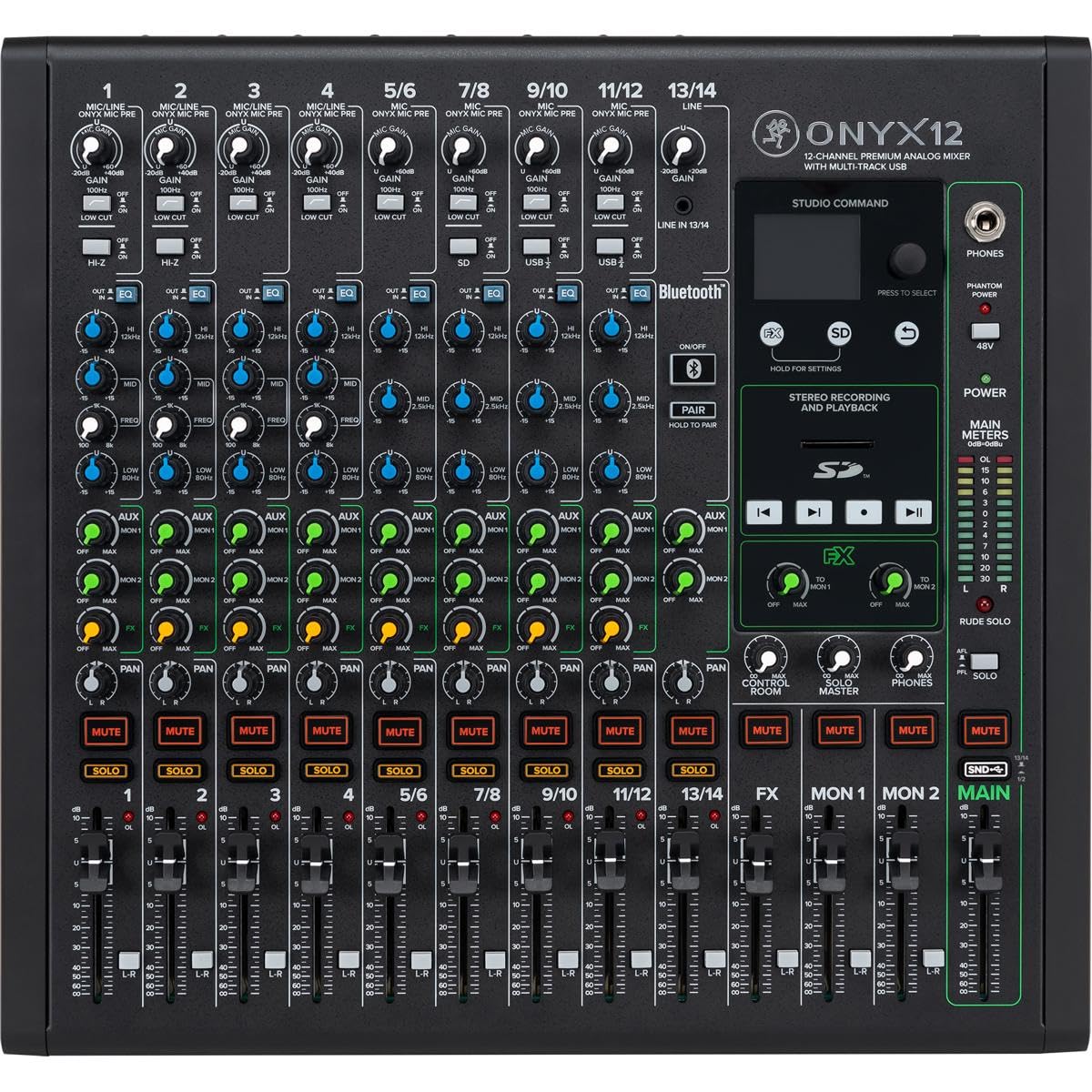 Mackie Onyx12 12-channel Analog Mixer with Multi-Track USB