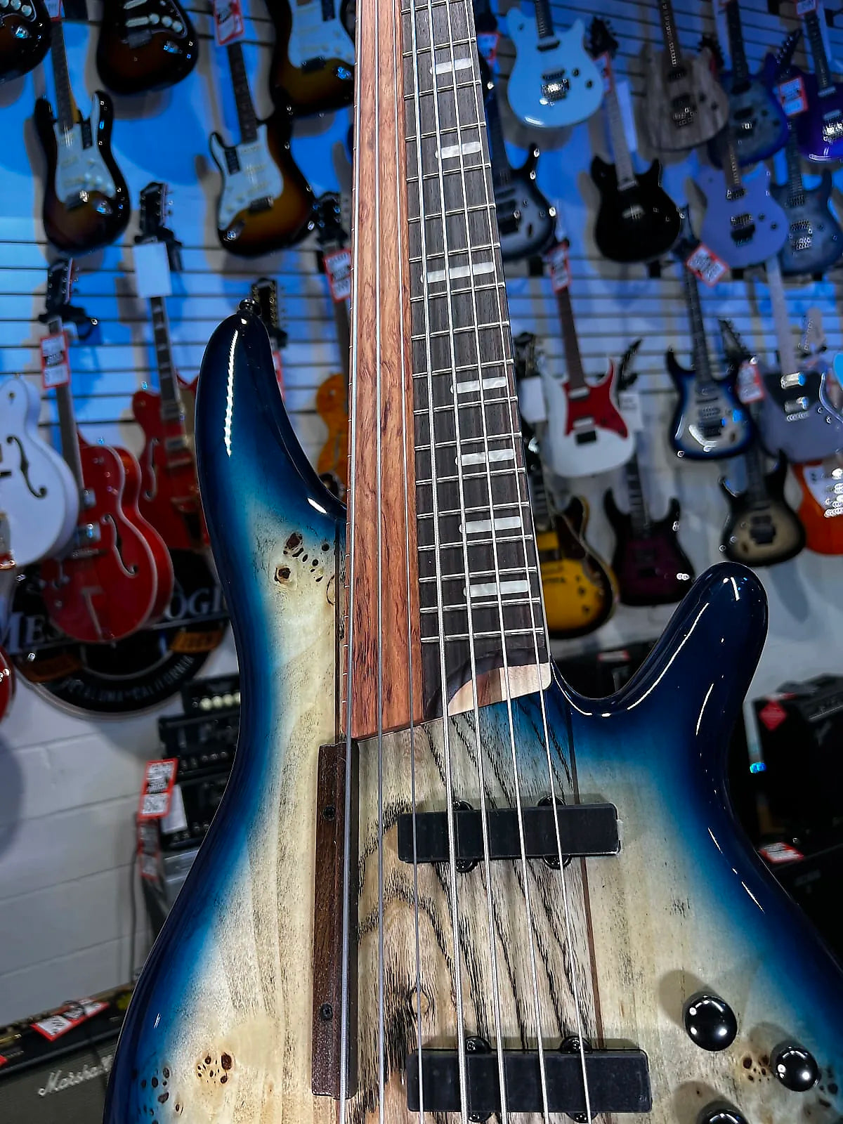Ibanez Bass Workshop SRAS7 Ashula 7-string Bass Guitar - Cosmic Blue Starburst Shipping 474 GET PLEK’D Free!