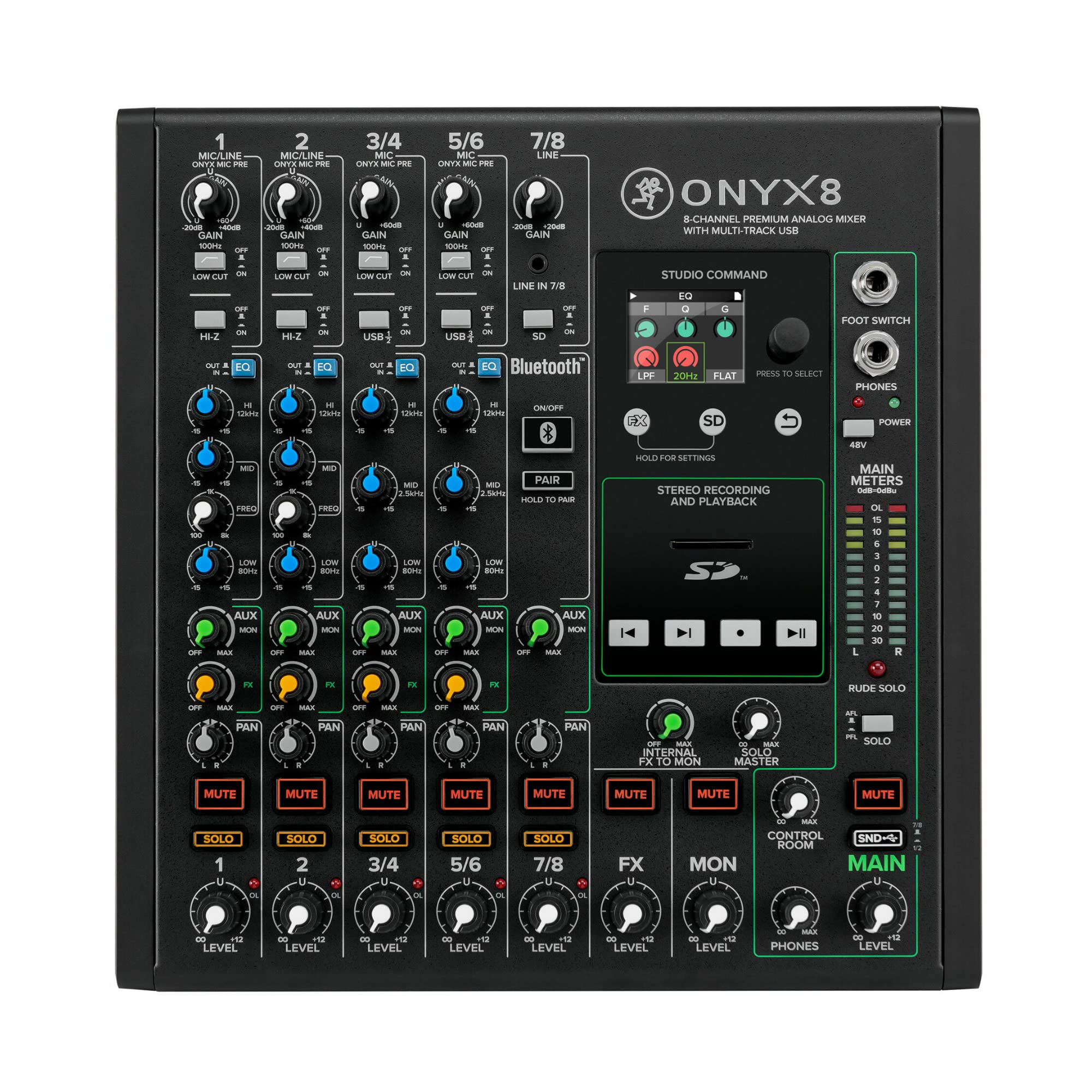 Mackie Onyx8 8-channel Analog Mixer with Multi-Track USB