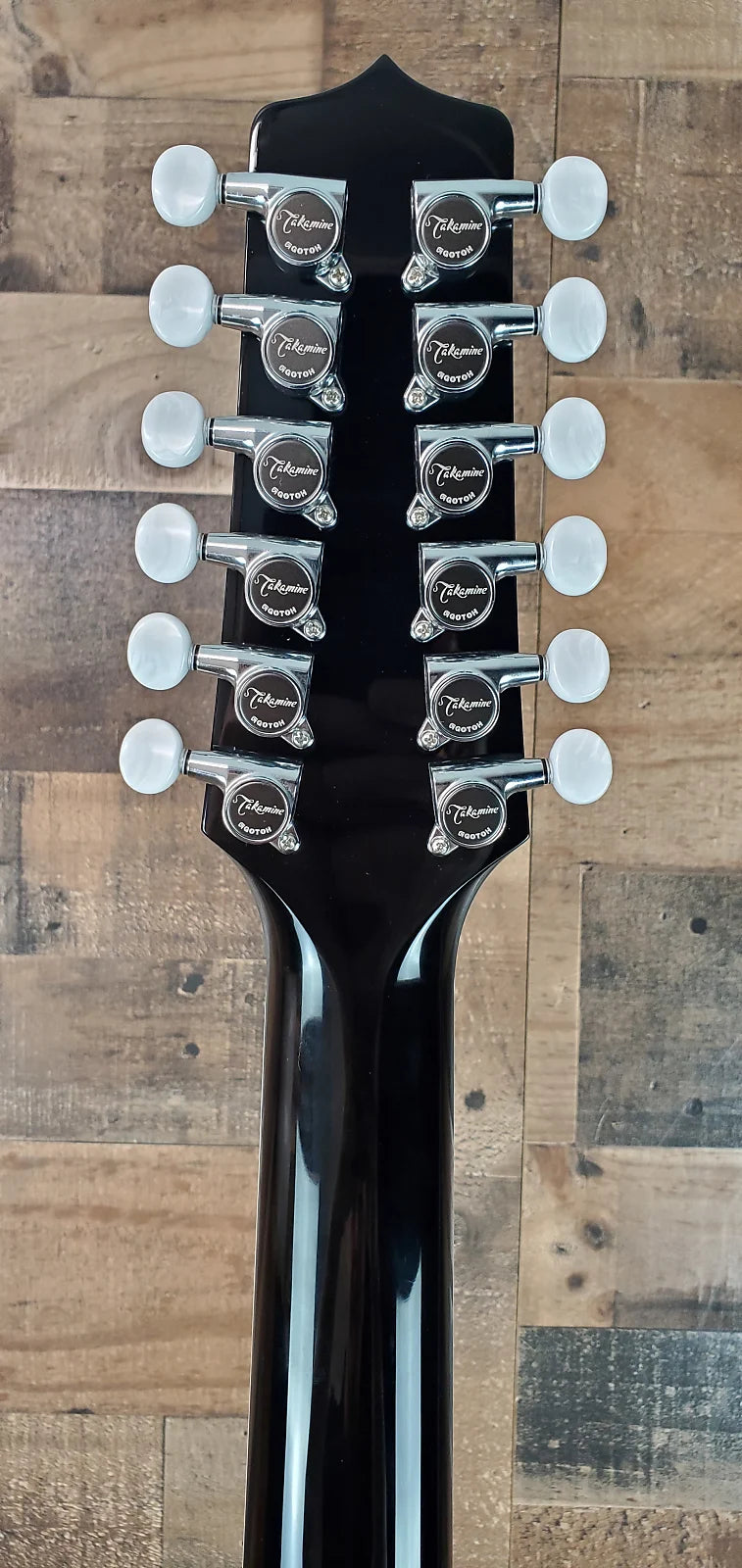 Takamine EF381DX Left-handed, 12-string, Black, Softcase, 909