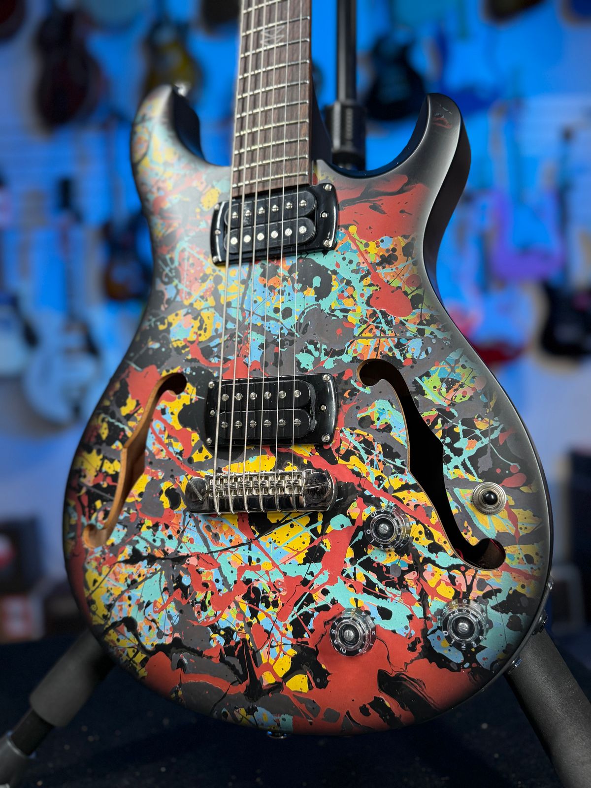 PRS SE Ed Sheeran Hollowbody I Piezo Baritone, Cosmic Splash, Gig Bag, Free PLEK! 753