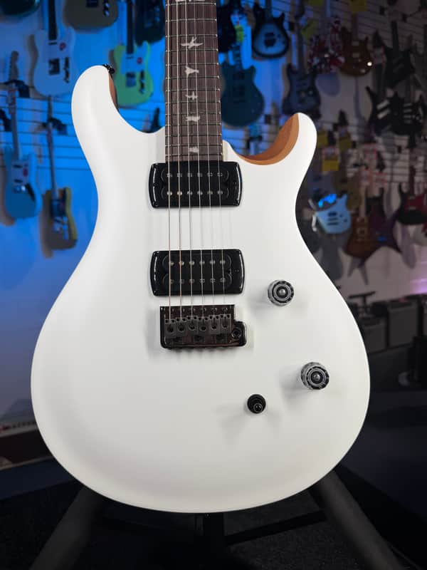 PRS SE CE 24 Satin - Flat White Top, C&M Exclusive - Black / Smoked Hardware, Free Plek & Setup # 514