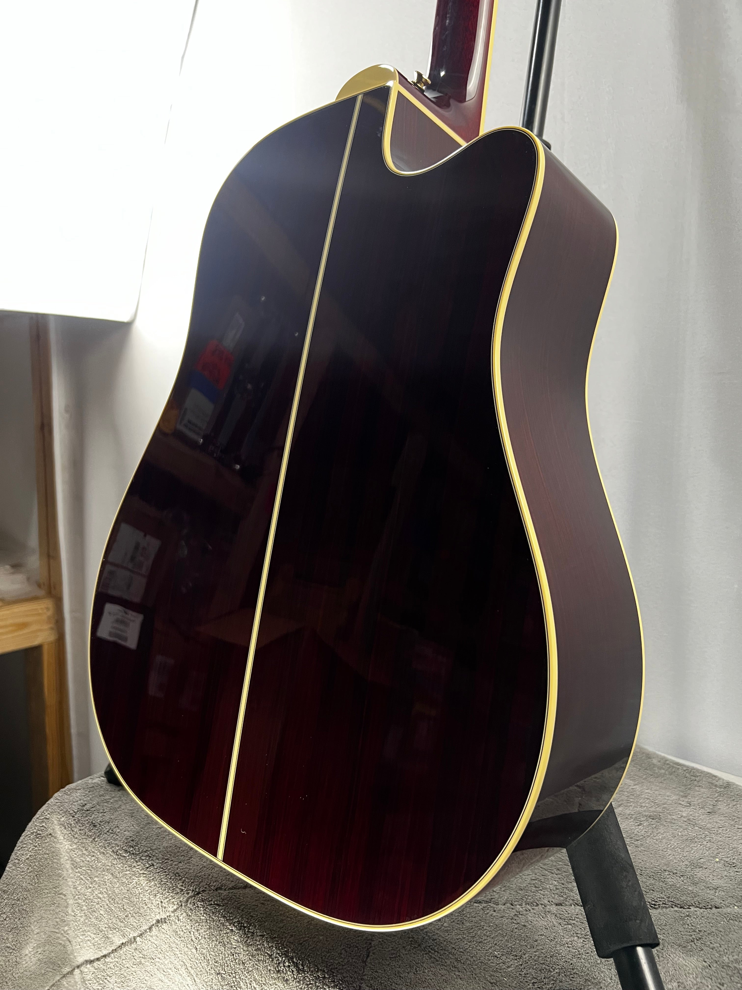 JJ325SRC-12 John Jorgenson 12-string, Left-Handed Acoustic-electric Guitar - Gloss Red #539 GET PLEK'D!