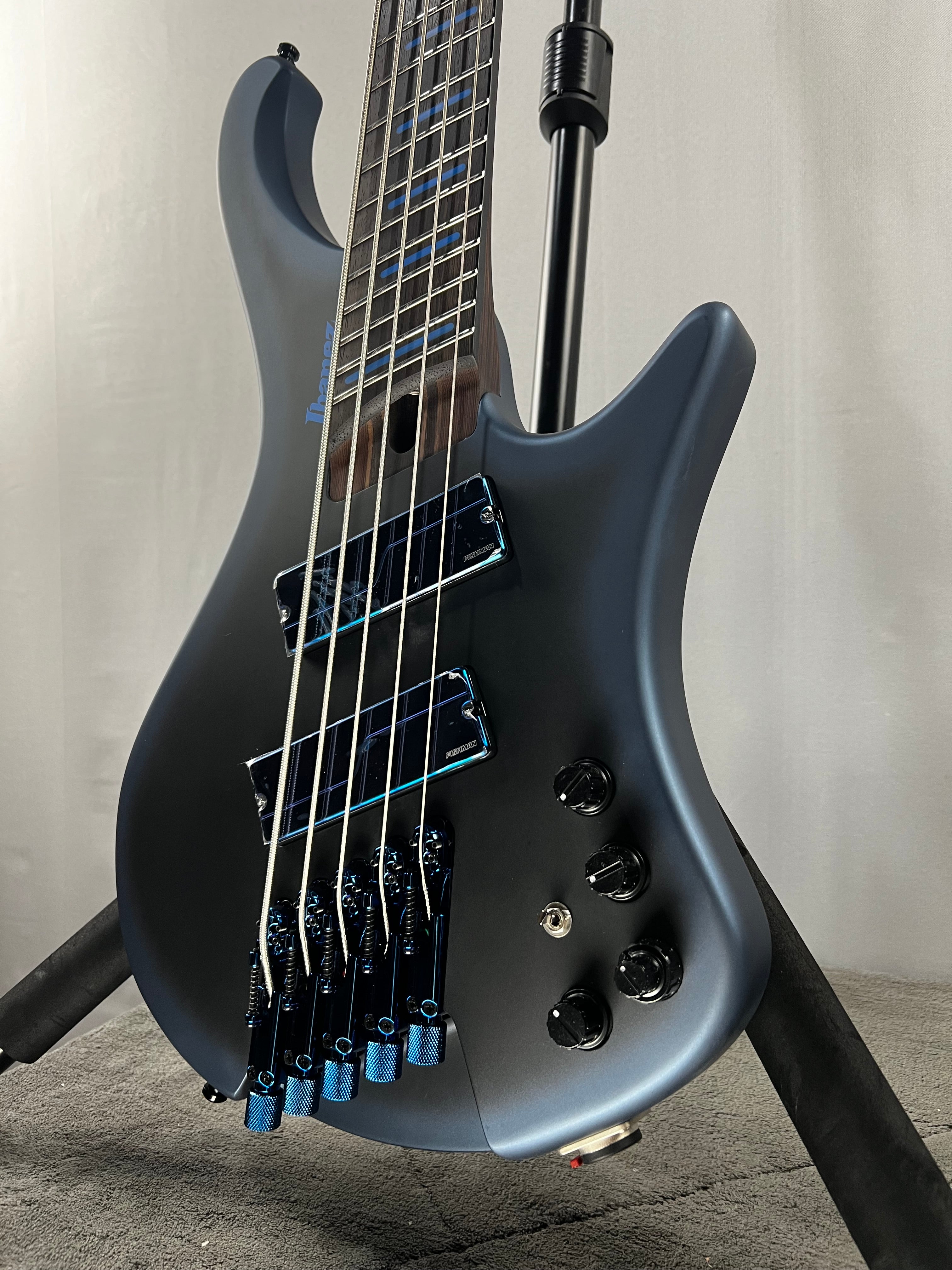Bass Workshop EHB5MSBSP 5-string Multi-scale Bass Guitar - Midnight Arctic Ocean Matte #997