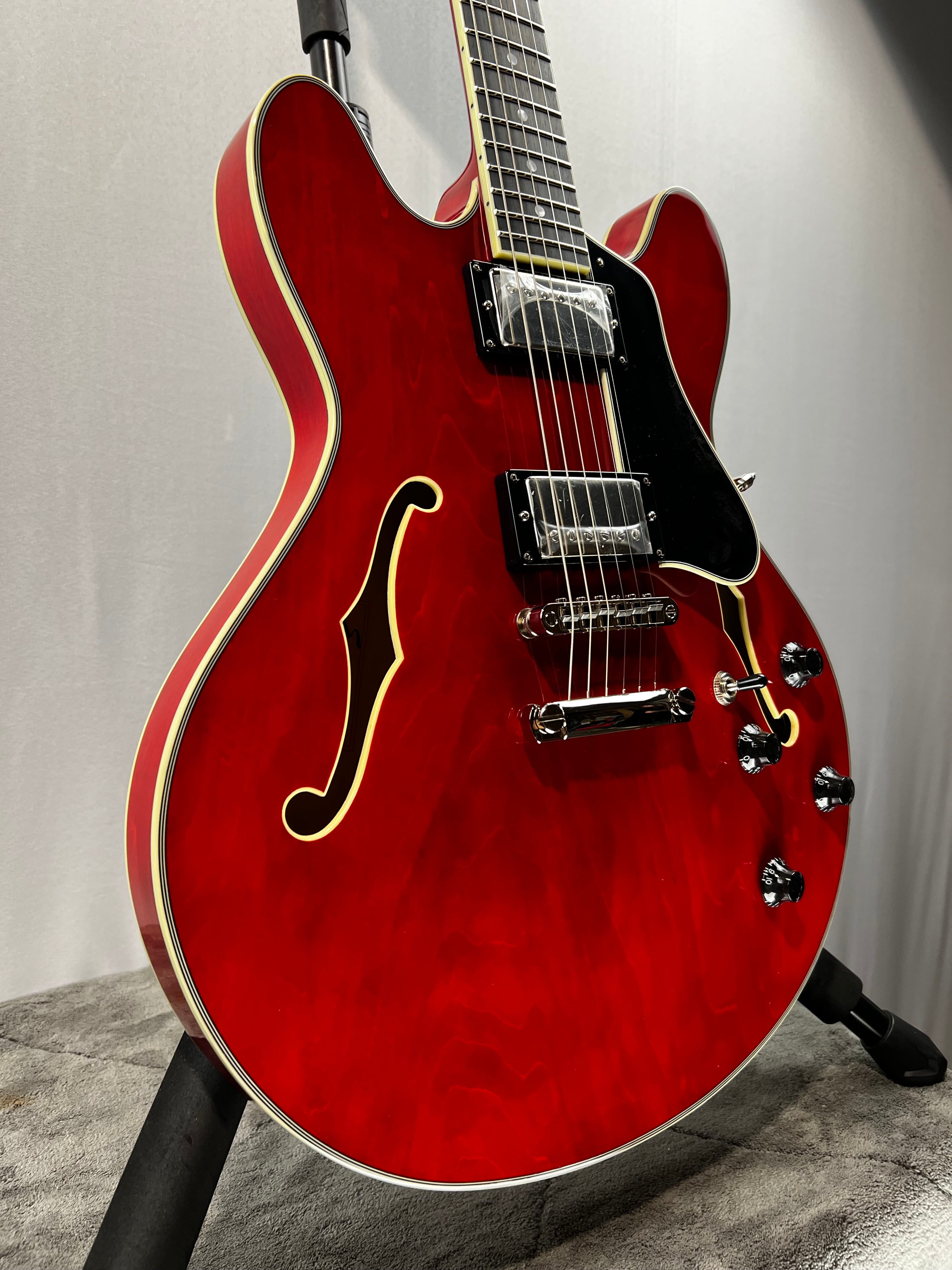 T386RD Thinline Semi-hollowbody Electric Guitar - Red #258