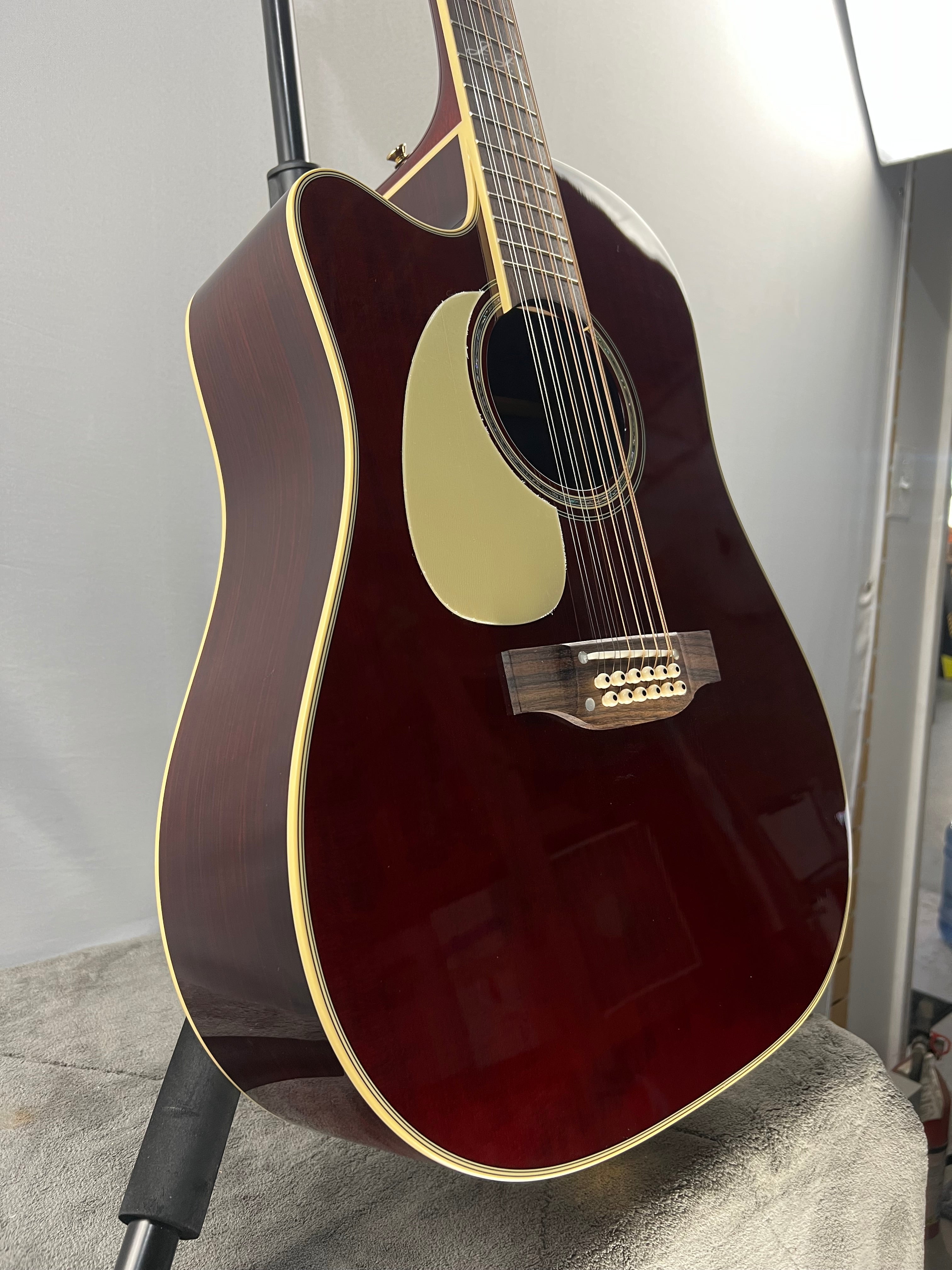 JJ325SRC-12 John Jorgenson 12-string, Left-Handed Acoustic-electric Guitar - Gloss Red #539 GET PLEK'D!
