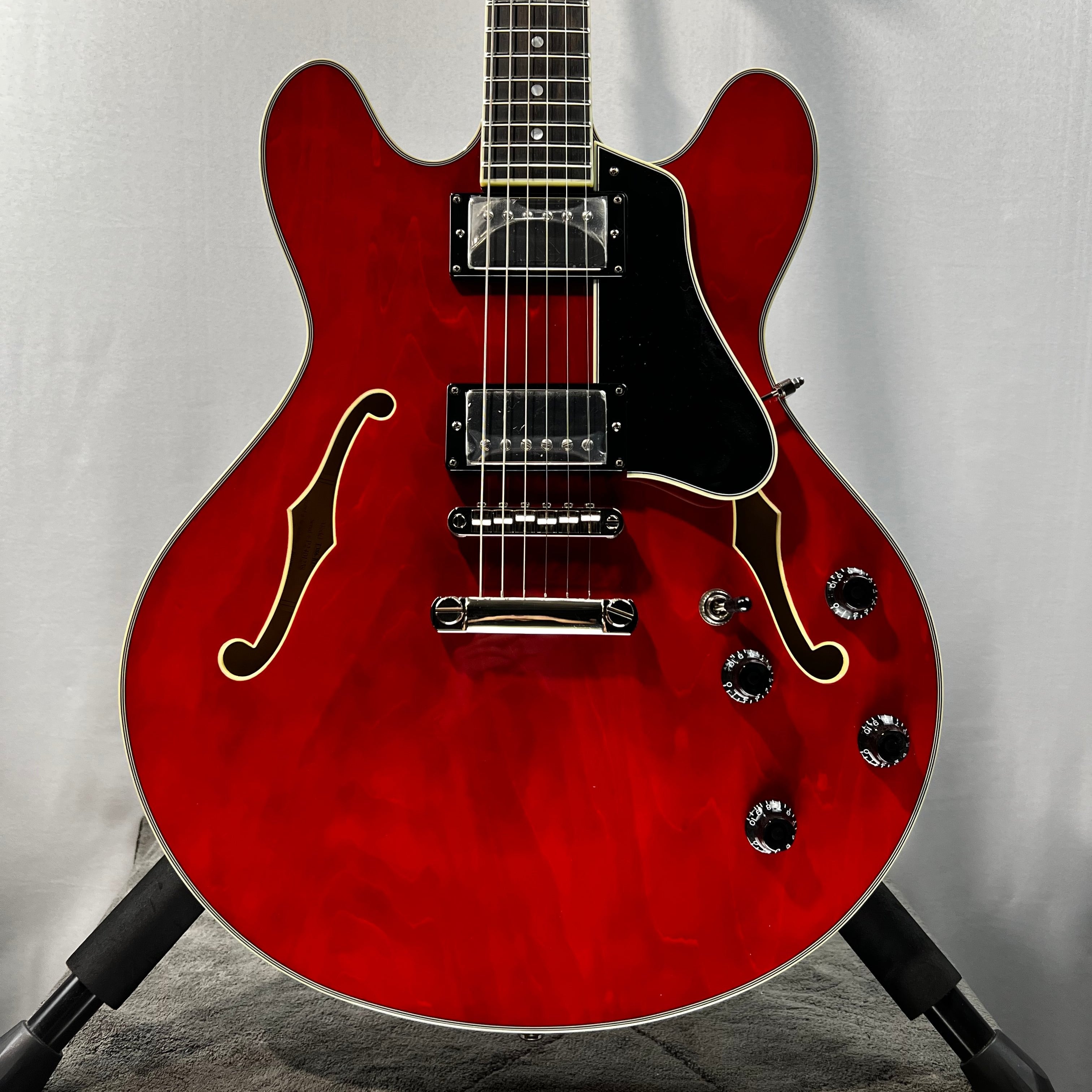 T386RD Thinline Semi-hollowbody Electric Guitar - Red #258