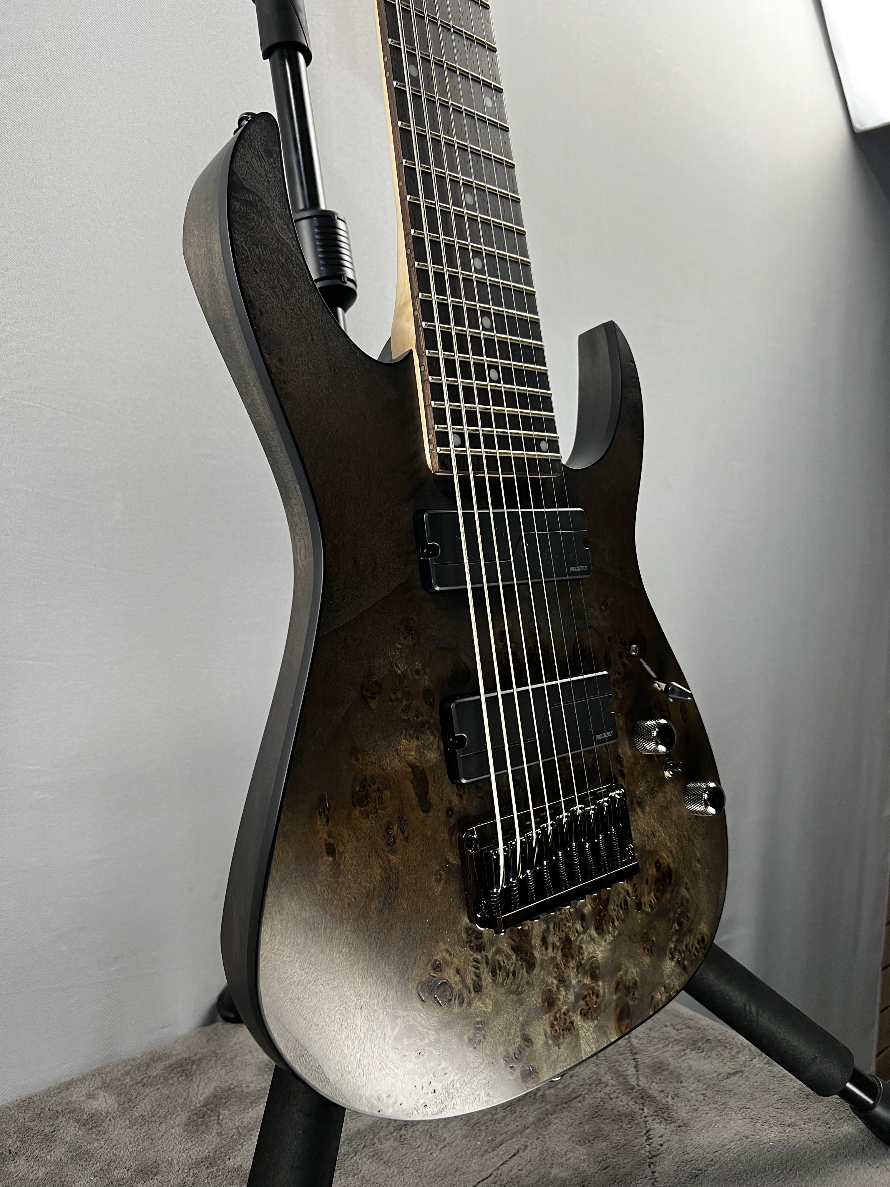 Axe Design Lab RG9PB 9-string Electric Guitar - Transparent Gray Flat #802 GET PLEK'D!