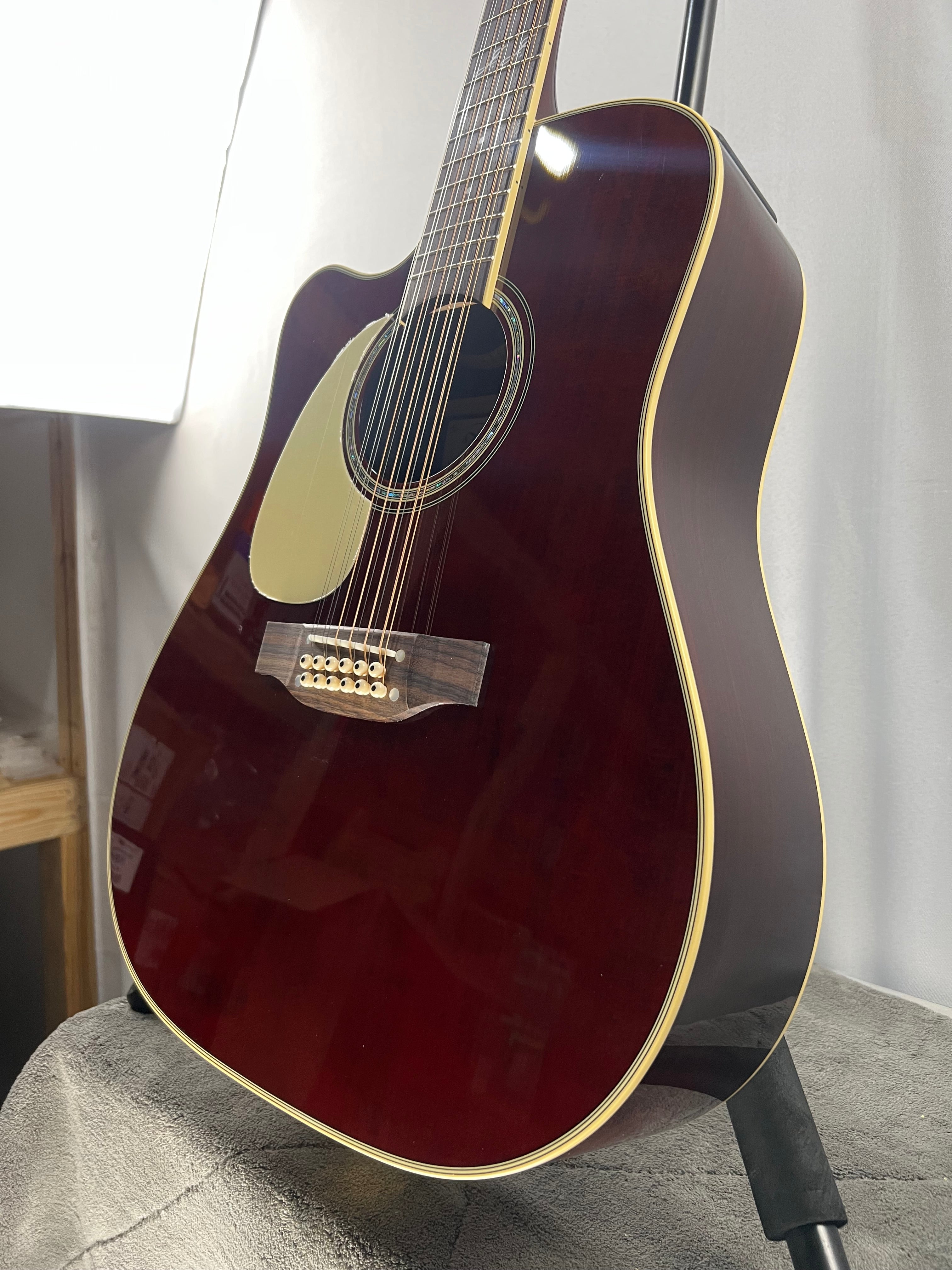 JJ325SRC-12 John Jorgenson 12-string, Left-Handed Acoustic-electric Guitar - Gloss Red #539 GET PLEK'D!