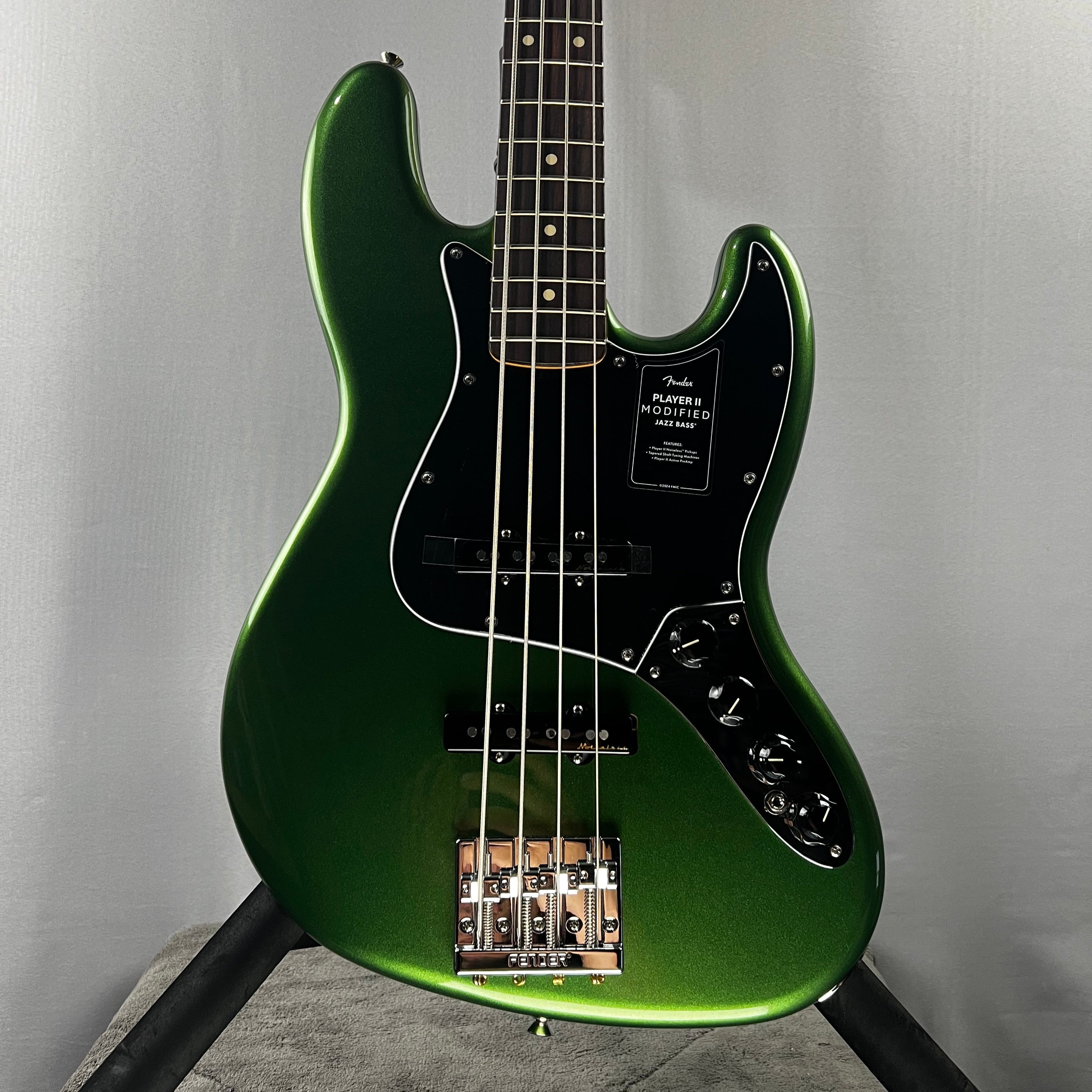Player II Modified Active Jazz Bass - Harvest Green Metallic, Rosewood Fingerboard #730