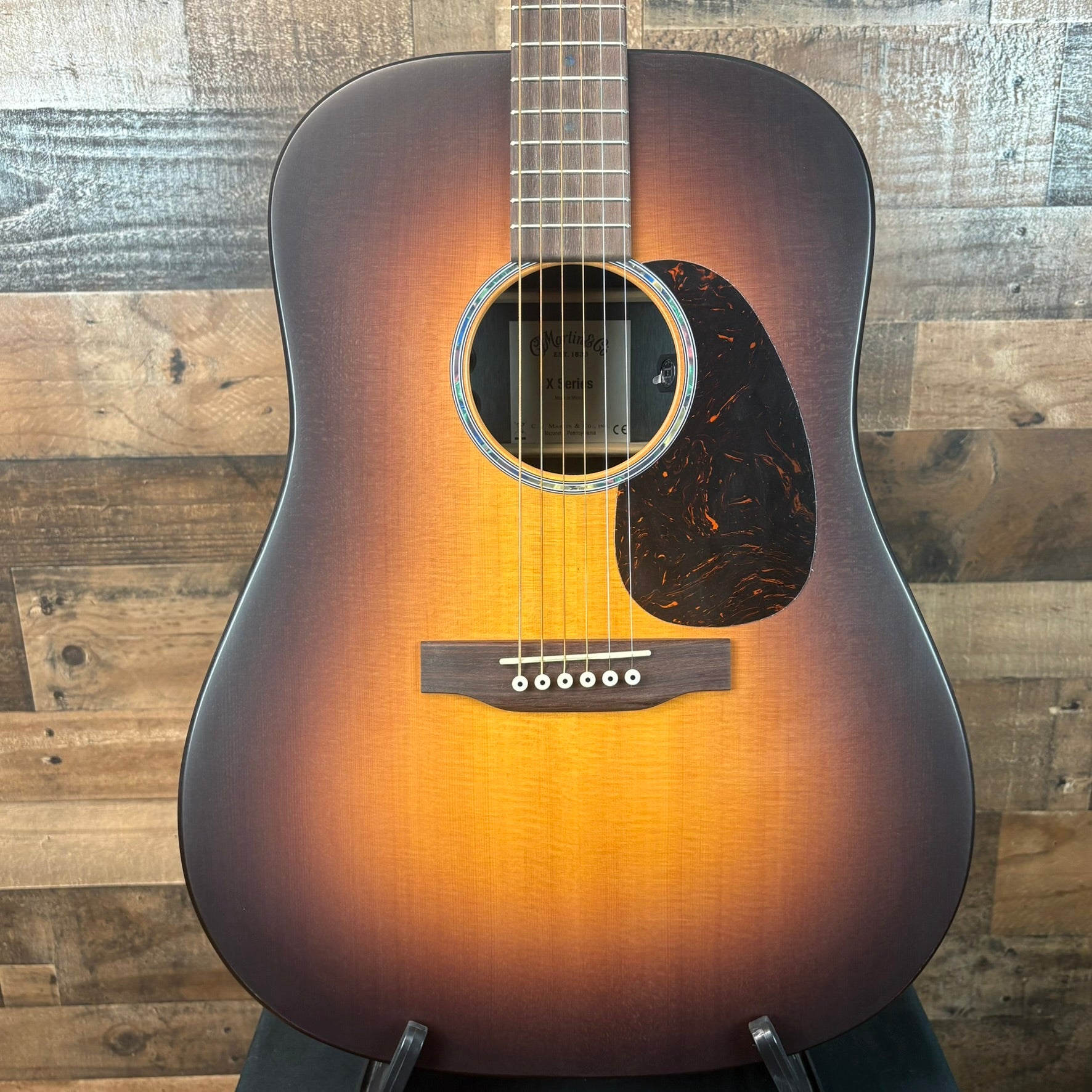 Martin D-X2E Acoustic/Electric Guitar, Ziricote Burst, Gig Bag, 931