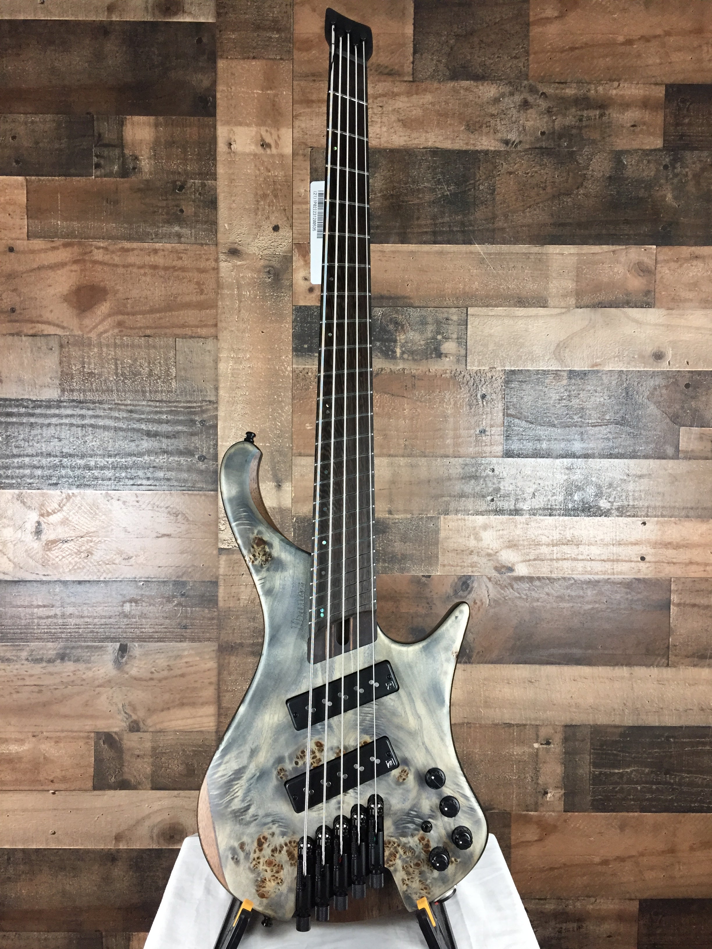 EHB1505MS Headless Bass Guitar, Black Ice Flat, w/Gig Bag, 535