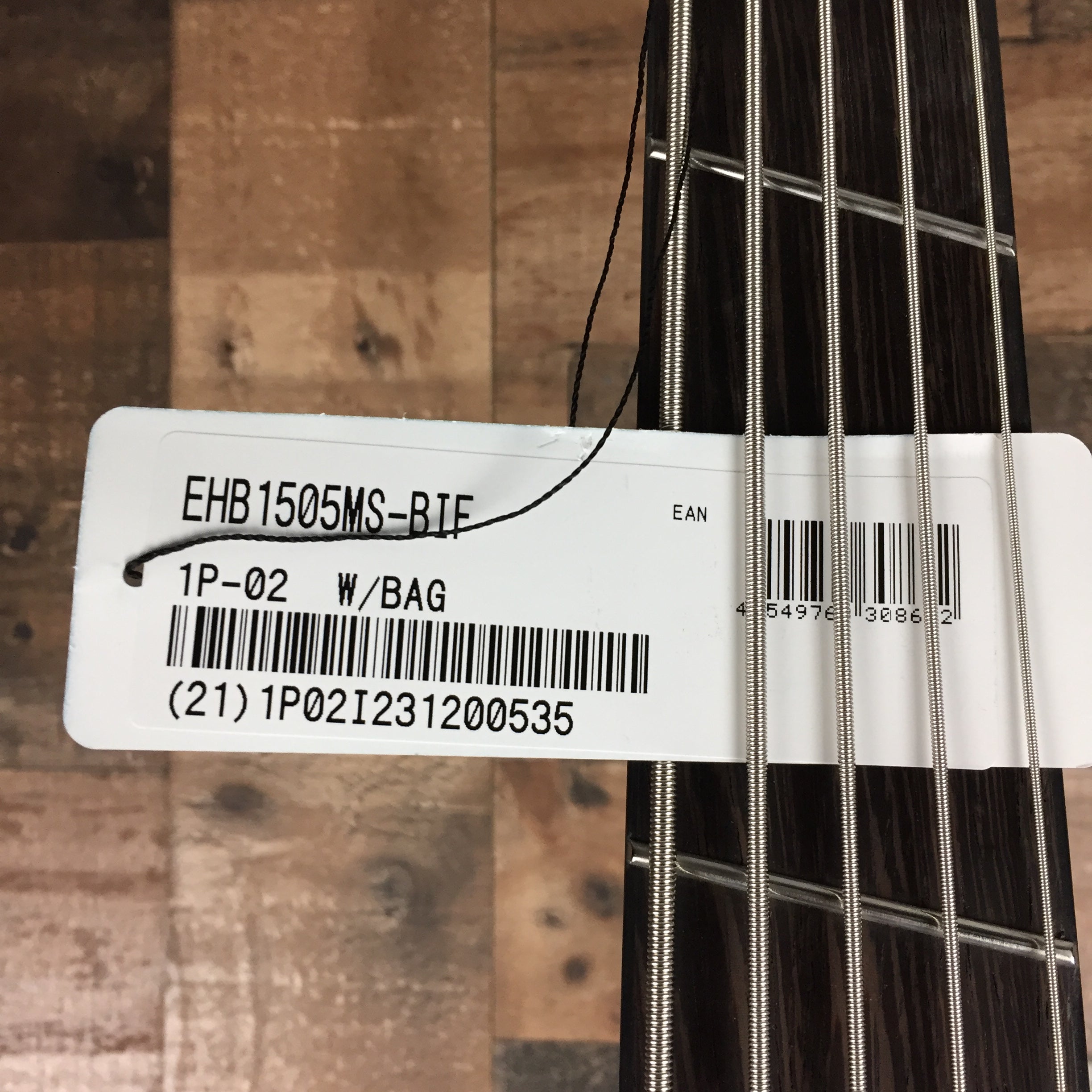 EHB1505MS Headless Bass Guitar, Black Ice Flat, w/Gig Bag, 535