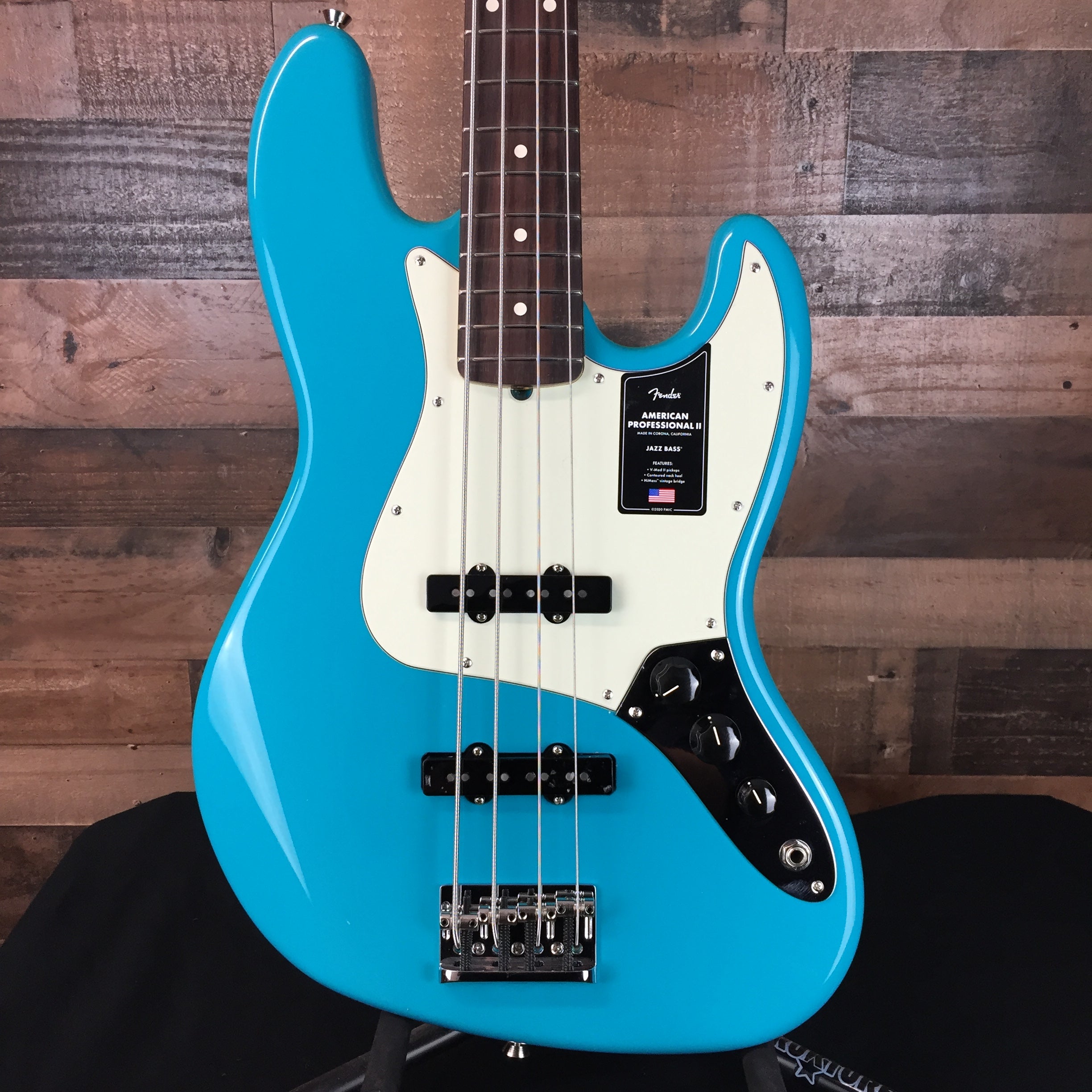 Fender American Professional II Jazz Bass, Miami Blue, Rosewood, Hard Case, Free Ship, 229