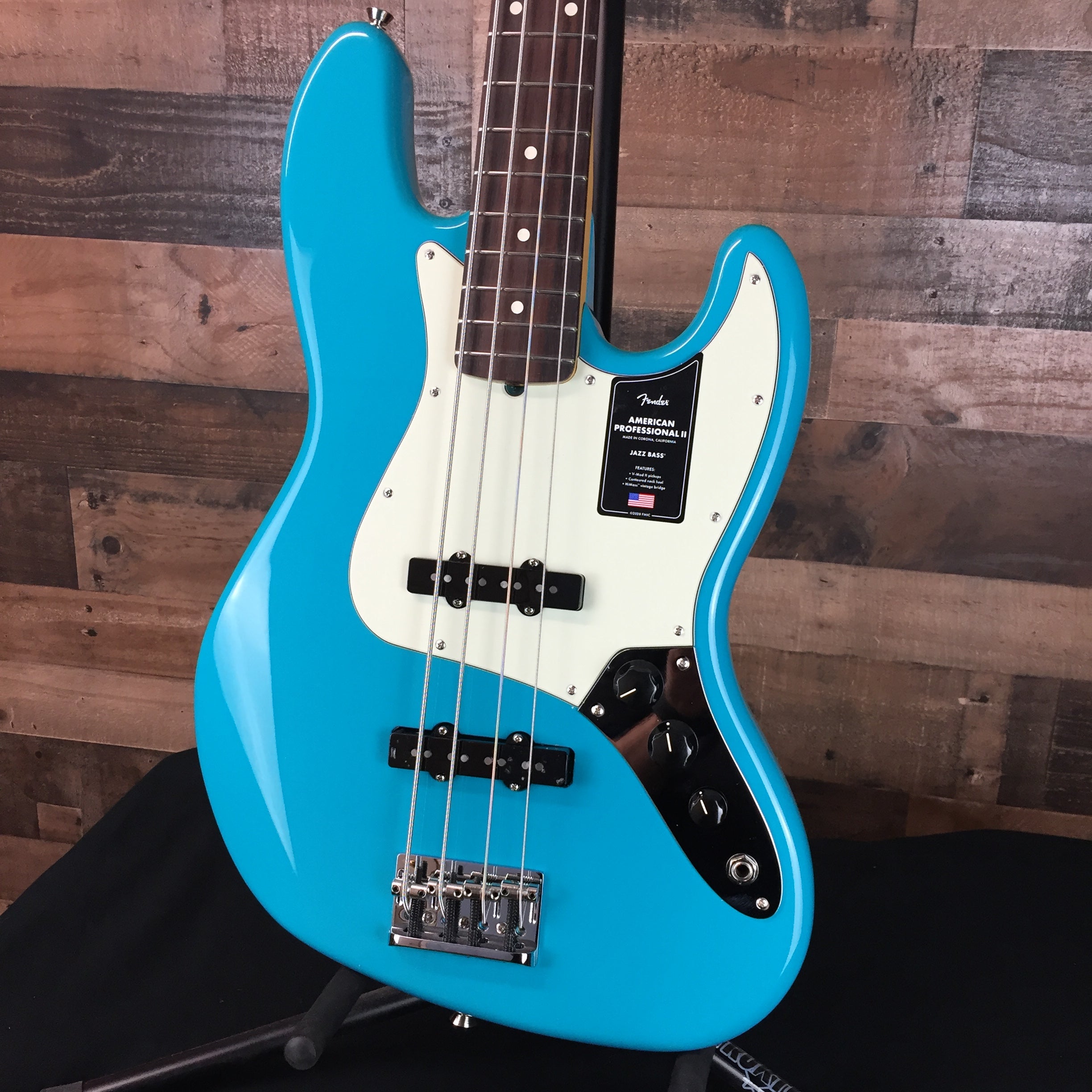 Fender American Professional II Jazz Bass, Miami Blue, Rosewood, Hard Case, Free Ship, 229