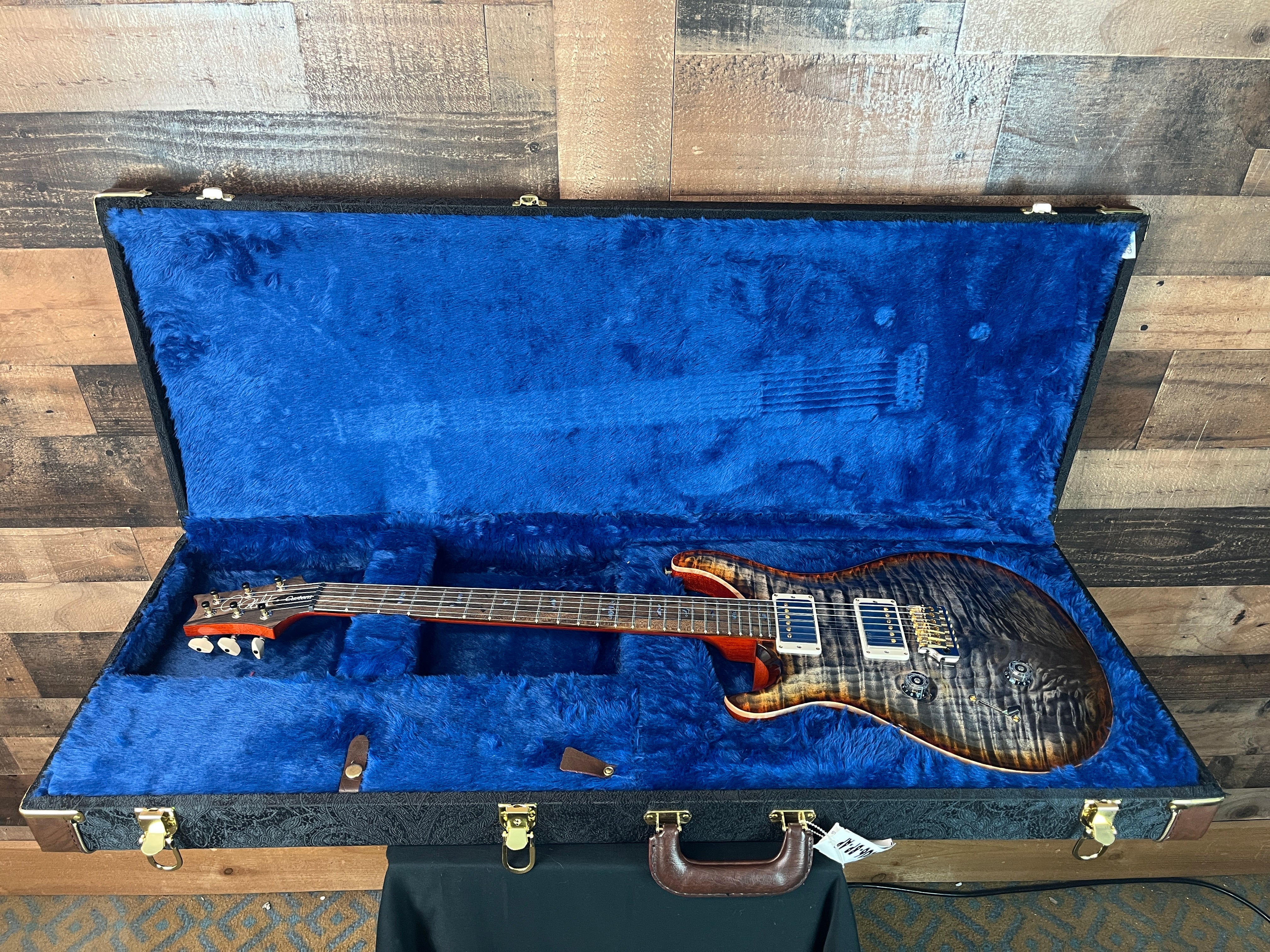 PRS Wood Library Custom 24, Left Handed, Maple Quilt 10-Top, Burnt Maple Leaf, Ziricote Fingerboard, Paisley PRS Hardcase, Free Ship, 993