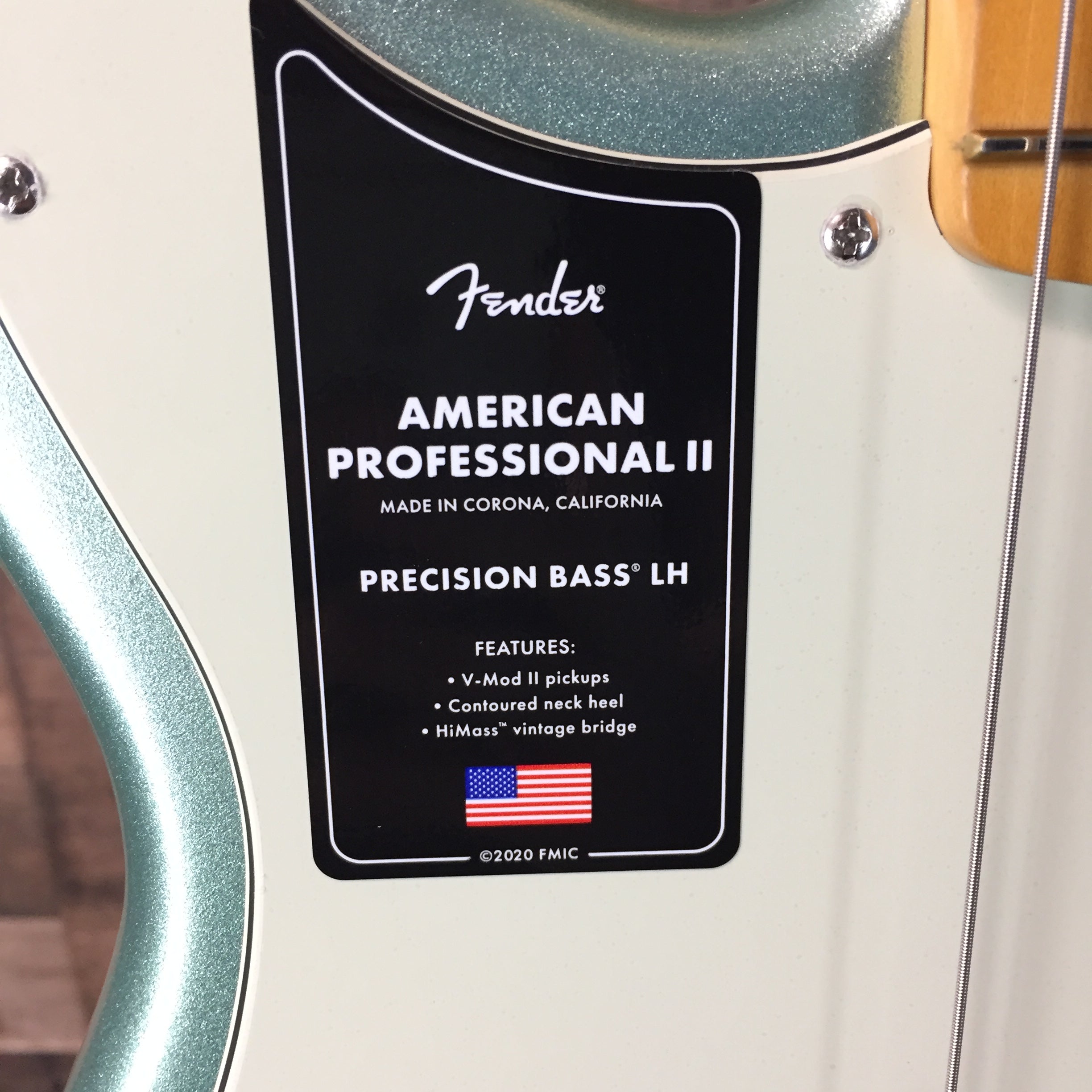 American Professional II Precision Bass, LEFT HANDED, Mystic Surf Green, Hard Case, 520