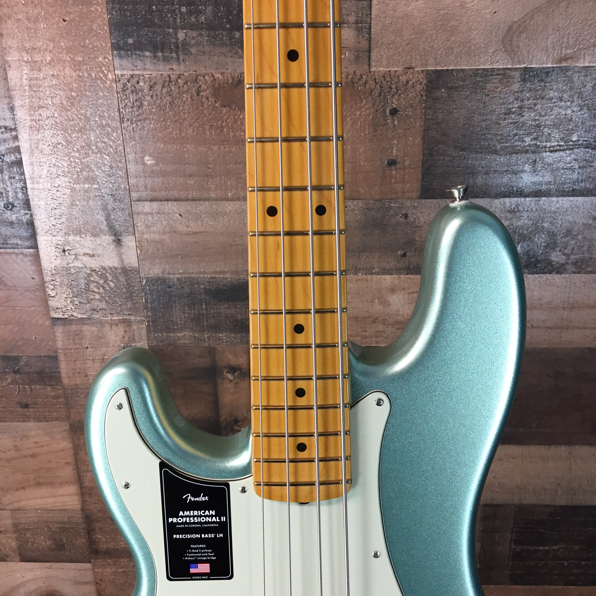 American Professional II Precision Bass, LEFT HANDED, Mystic Surf Green, Hard Case, 520