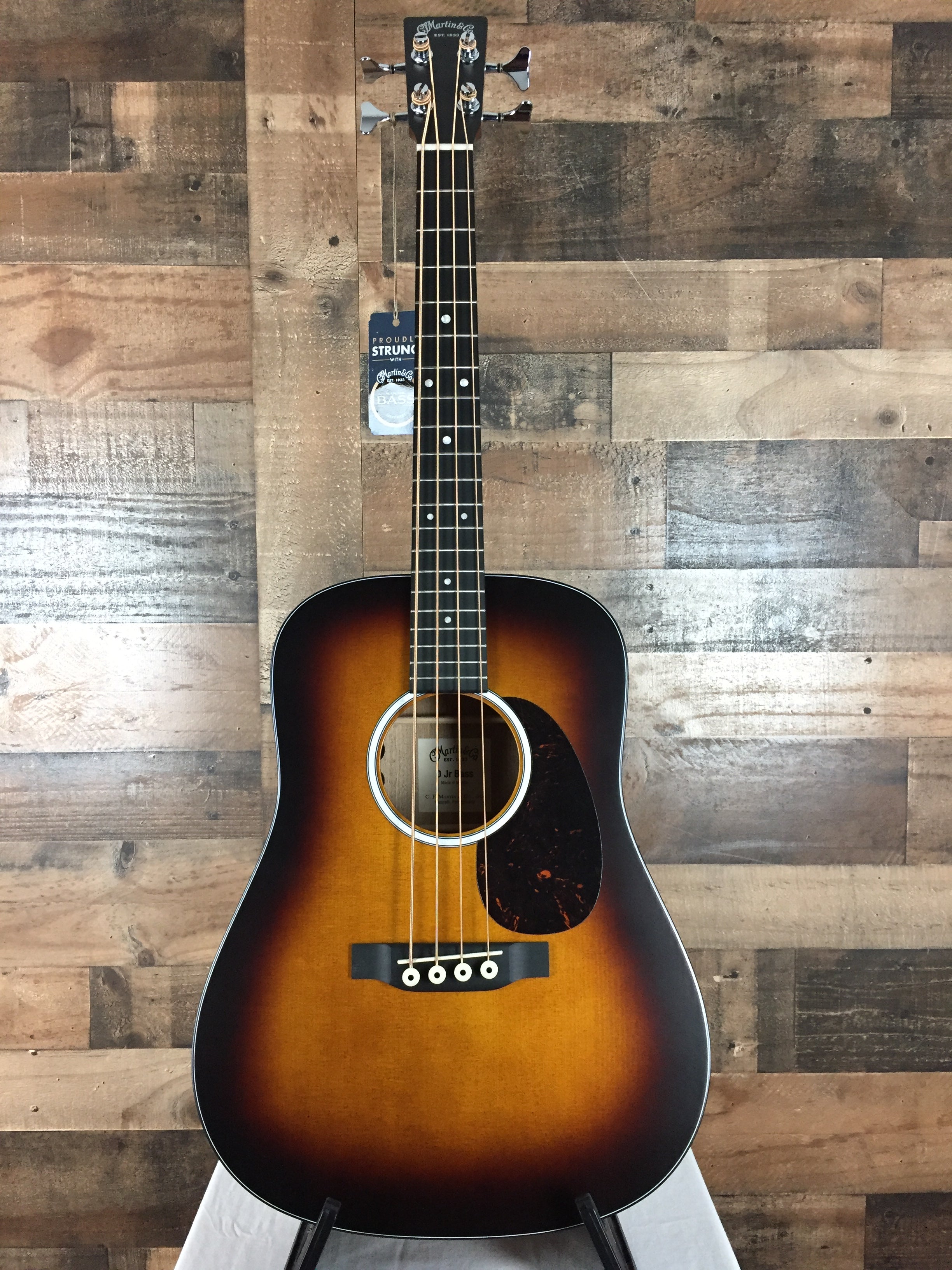 Martin D JR-10E Acoustic-Electric Bass Burst, Gig Bag, 838