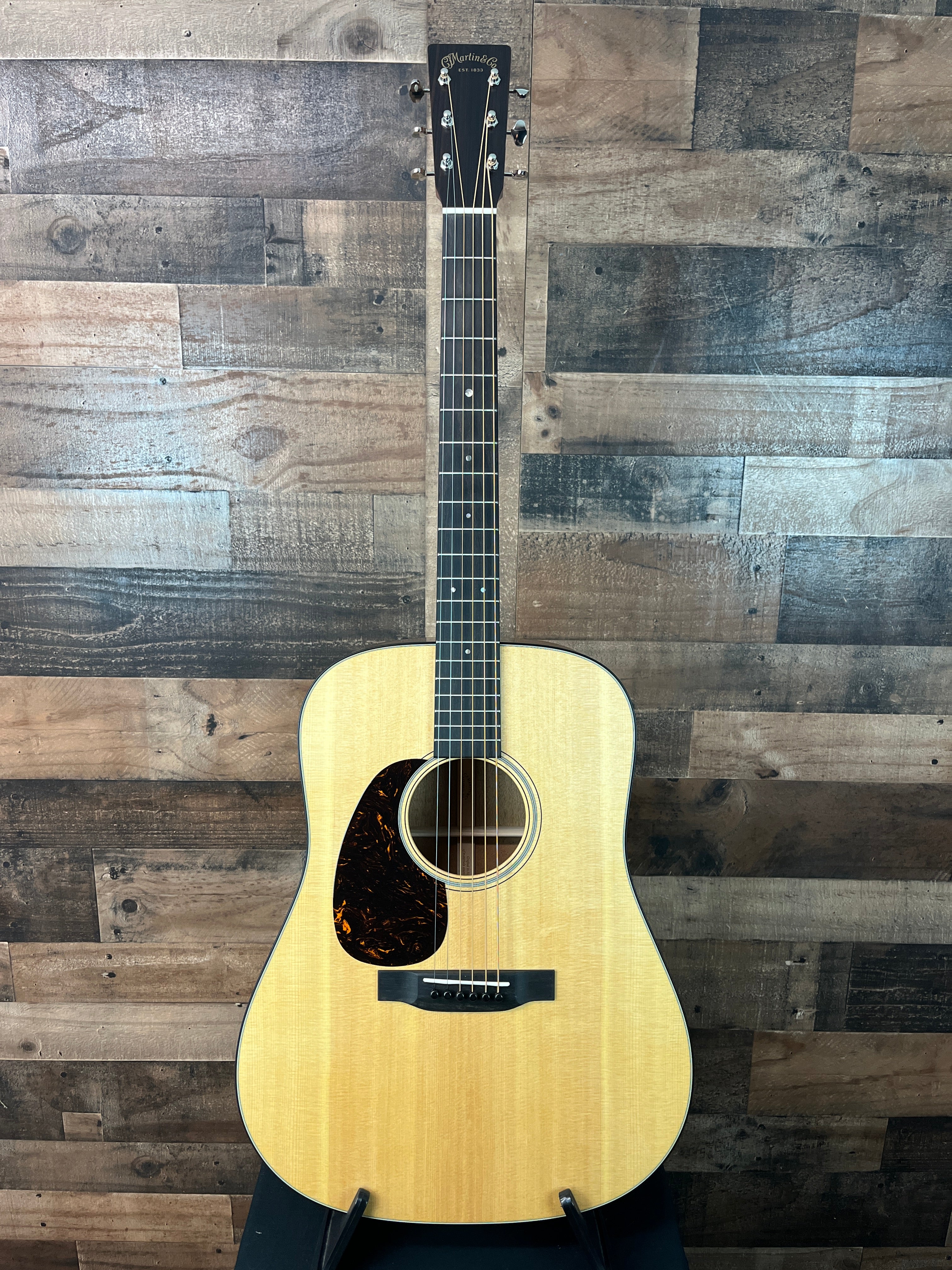Martin D-18 Satin Standard Series Left Handed Acoustic Guitar - Satin Natural with Aging Toner, 366