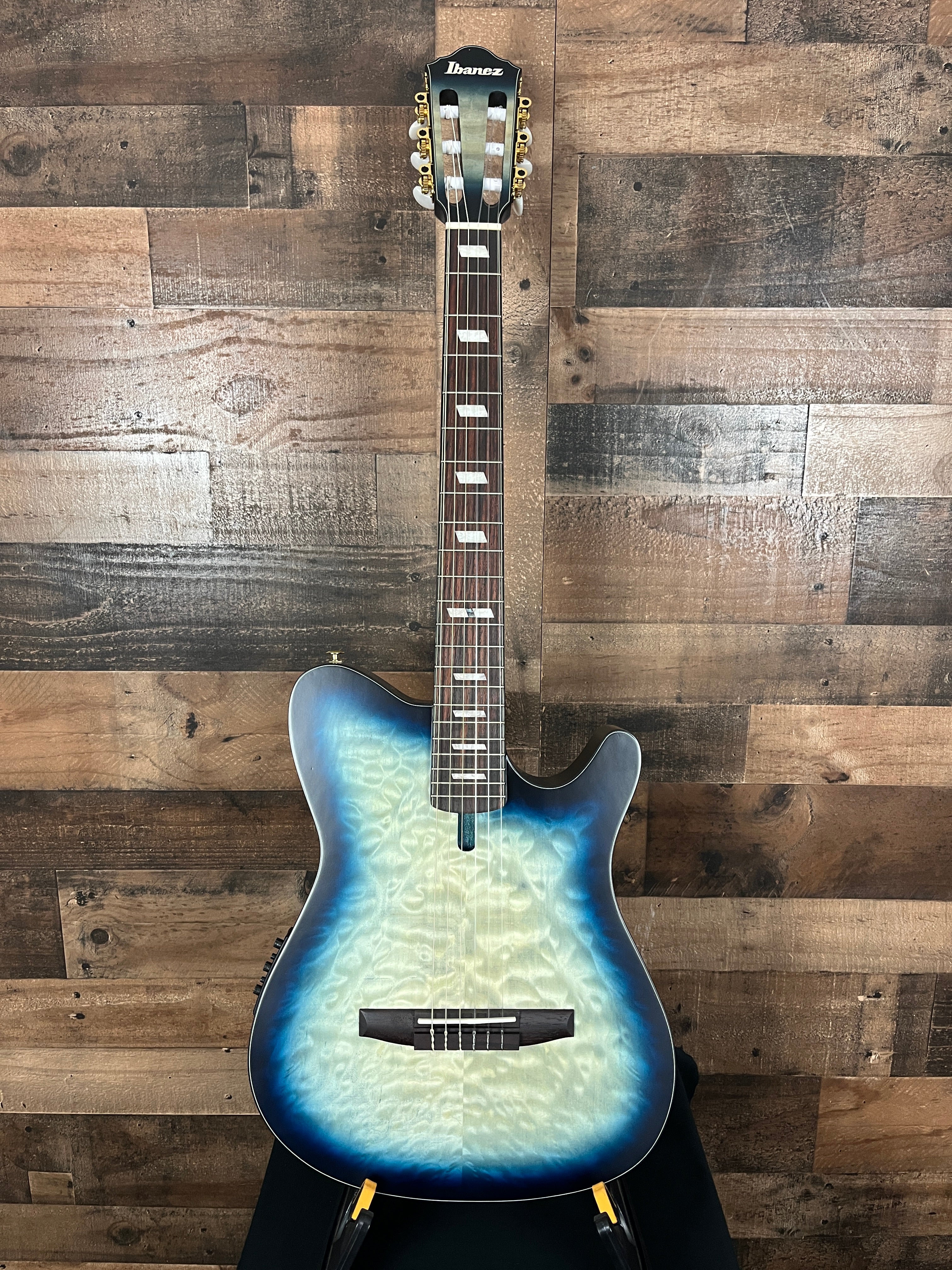 Ibanez FRH20 Thinline Nylon-string Acoustic-electric Guitar - Cosmic Blue Starburst Low Gloss, 172