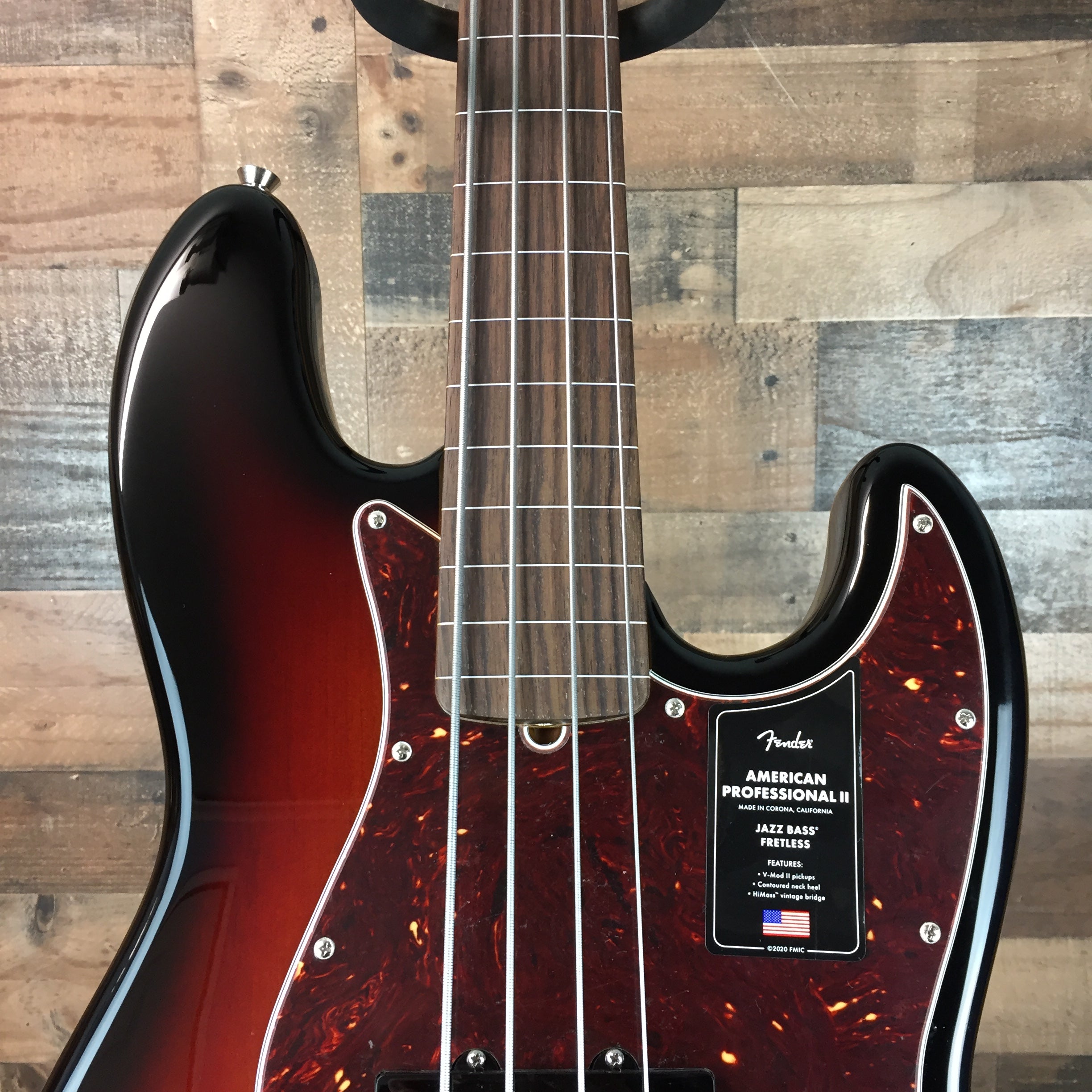 Fender American Pro II Jazz Bass, FRETLESS, Sunburst, Hard Case, 716