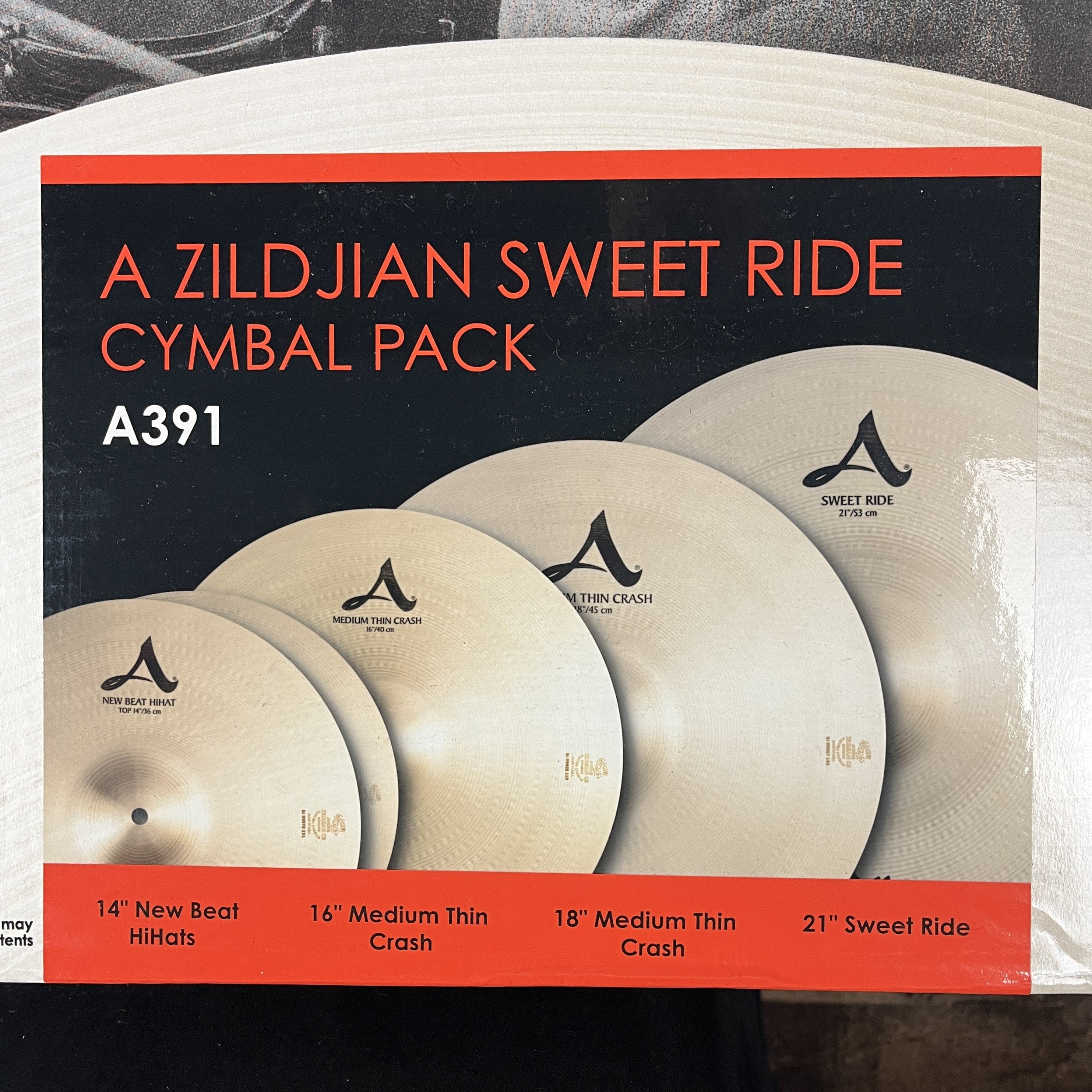 Zildjian A, Sweet Ride Cymbal Pack, A391, 14/16/18/21"