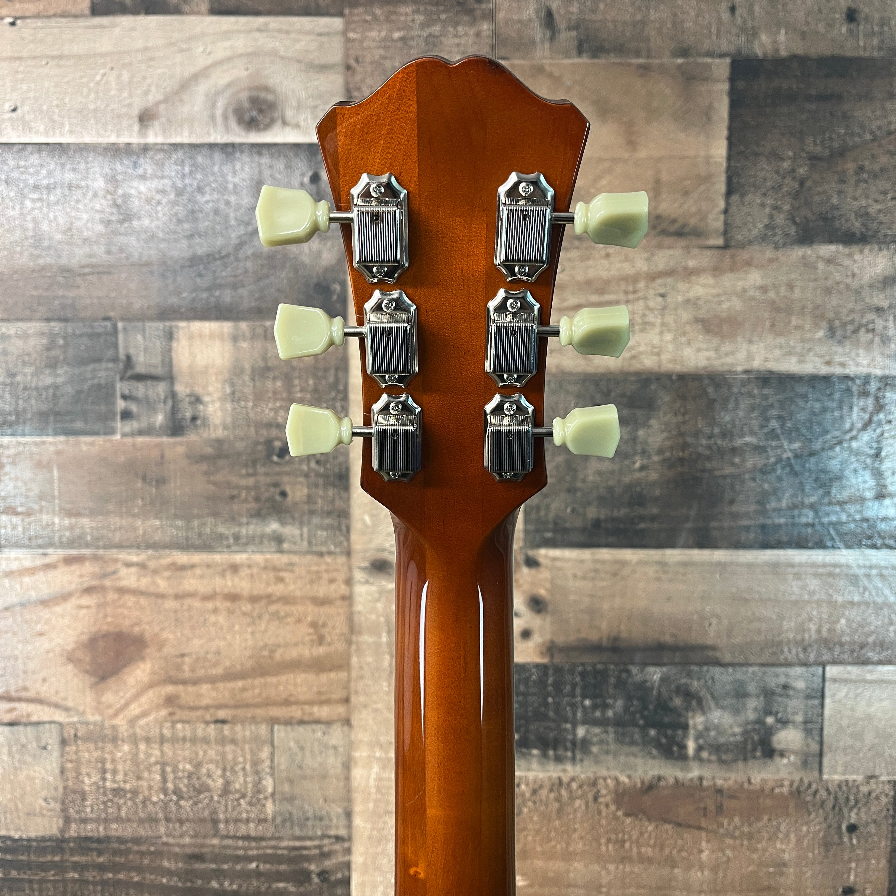 Eastman T484 Semi-Hollow Electric Guitar, Goldburst, Hard Case, 037