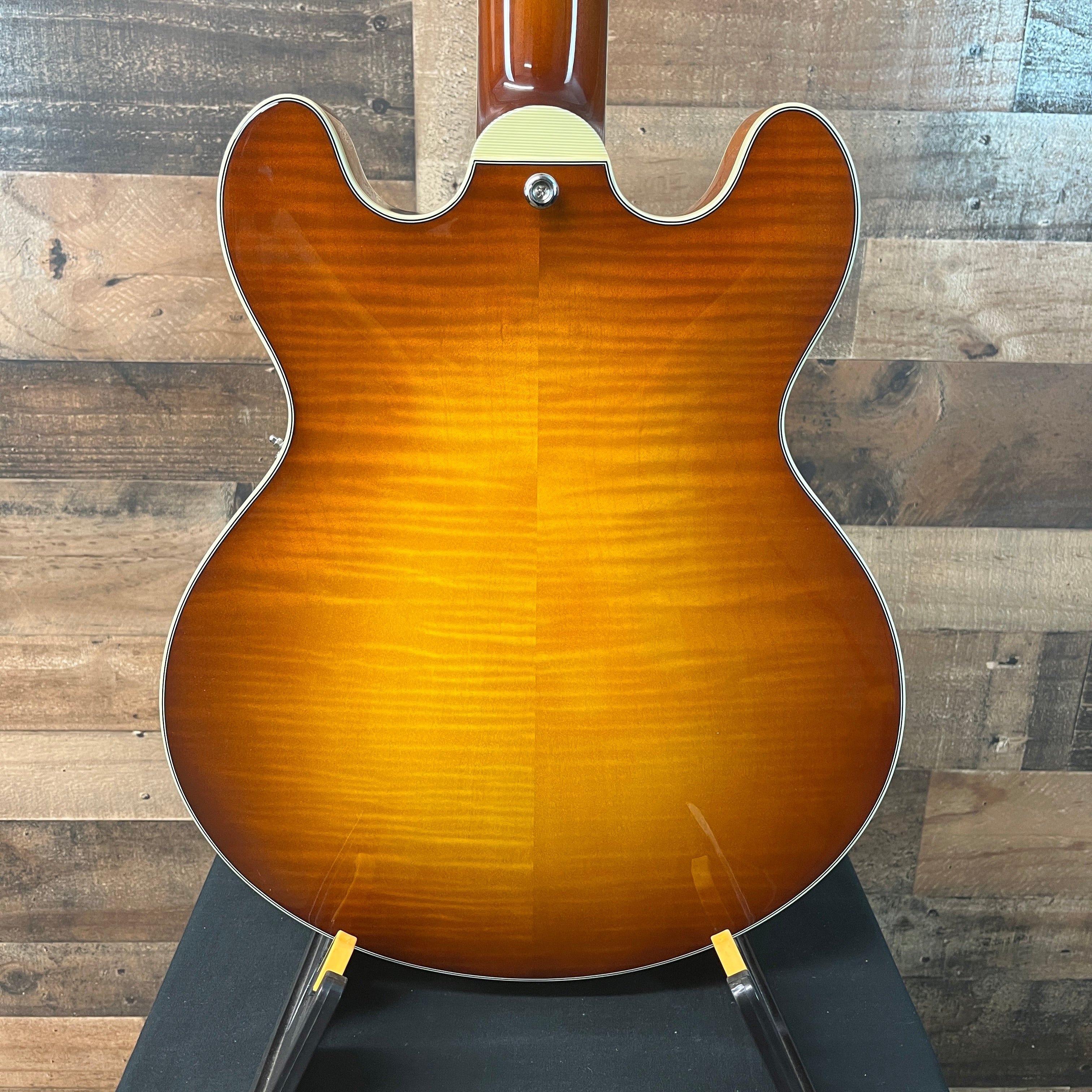 Eastman T484 Semi-Hollow Electric Guitar, Goldburst, Hard Case, 037