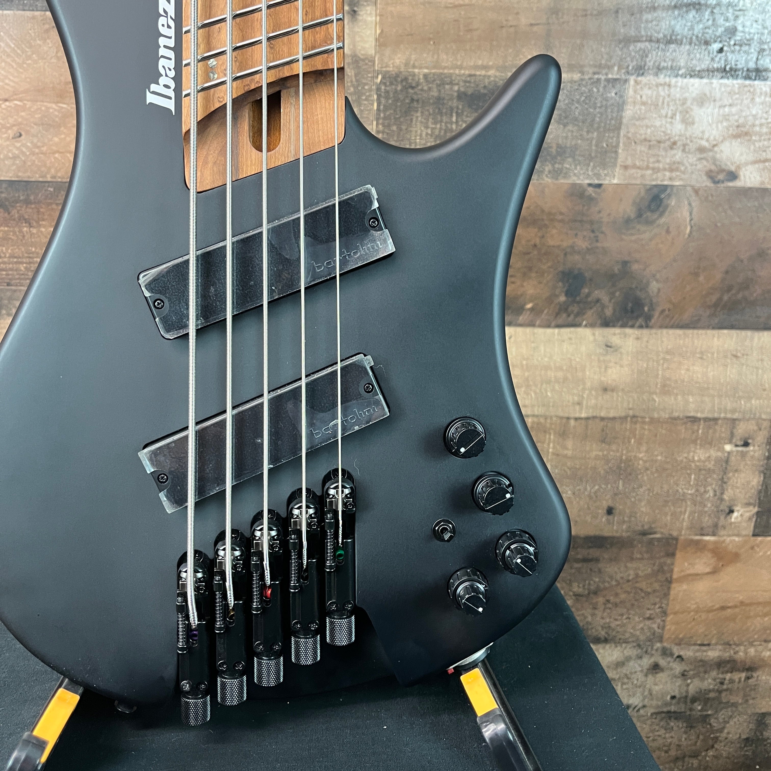 Bass Workshop EHB1005MS Bass Guitar - Black Flat, 821