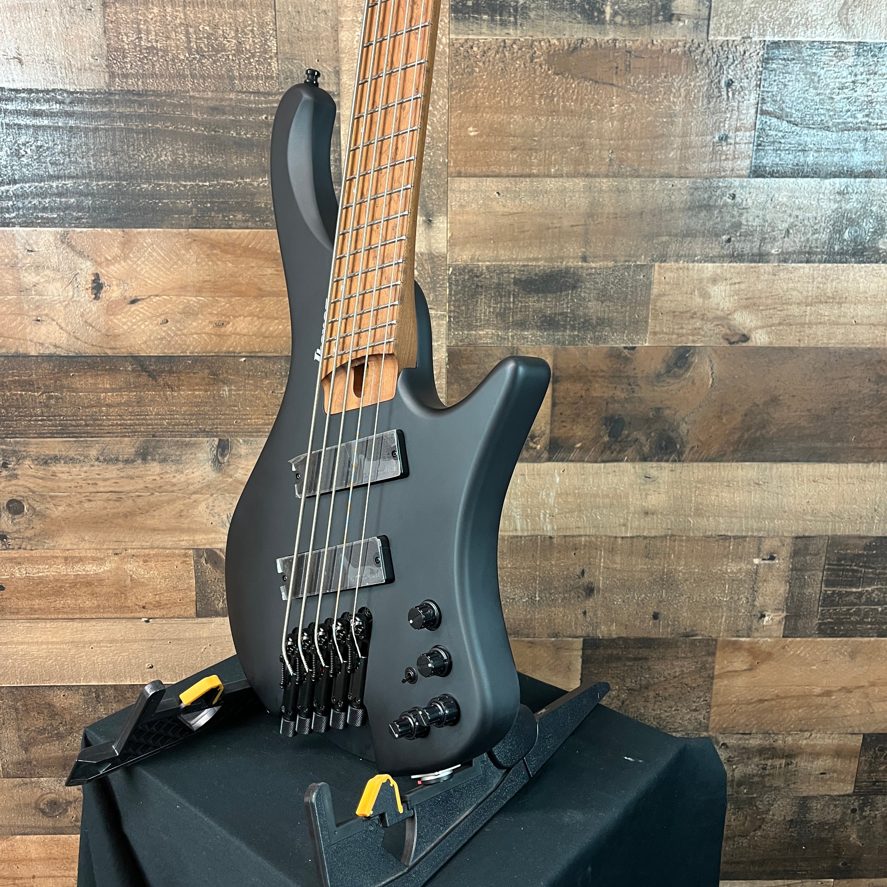 Bass Workshop EHB1005MS Bass Guitar - Black Flat, 821