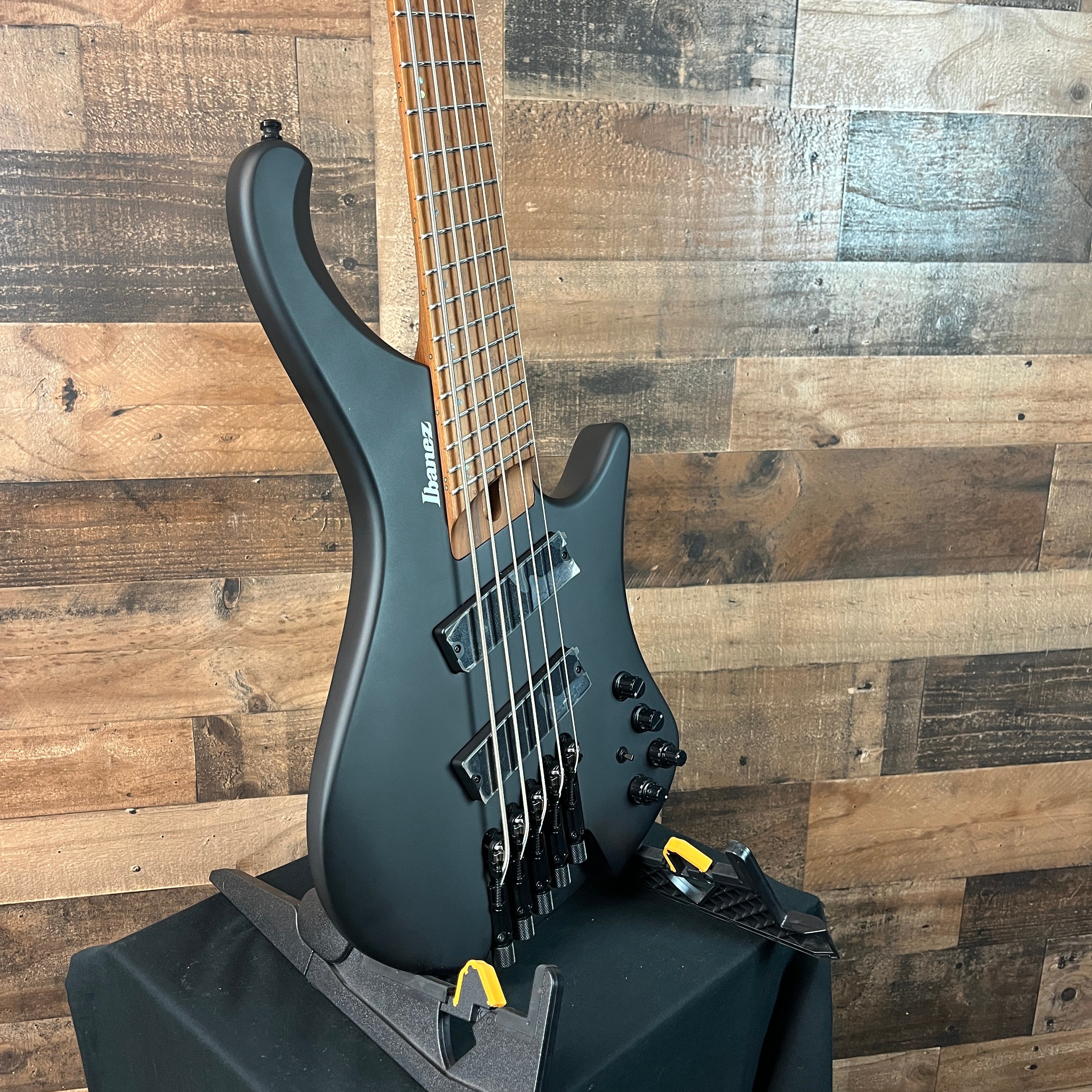 Bass Workshop EHB1005MS Bass Guitar - Black Flat, 821