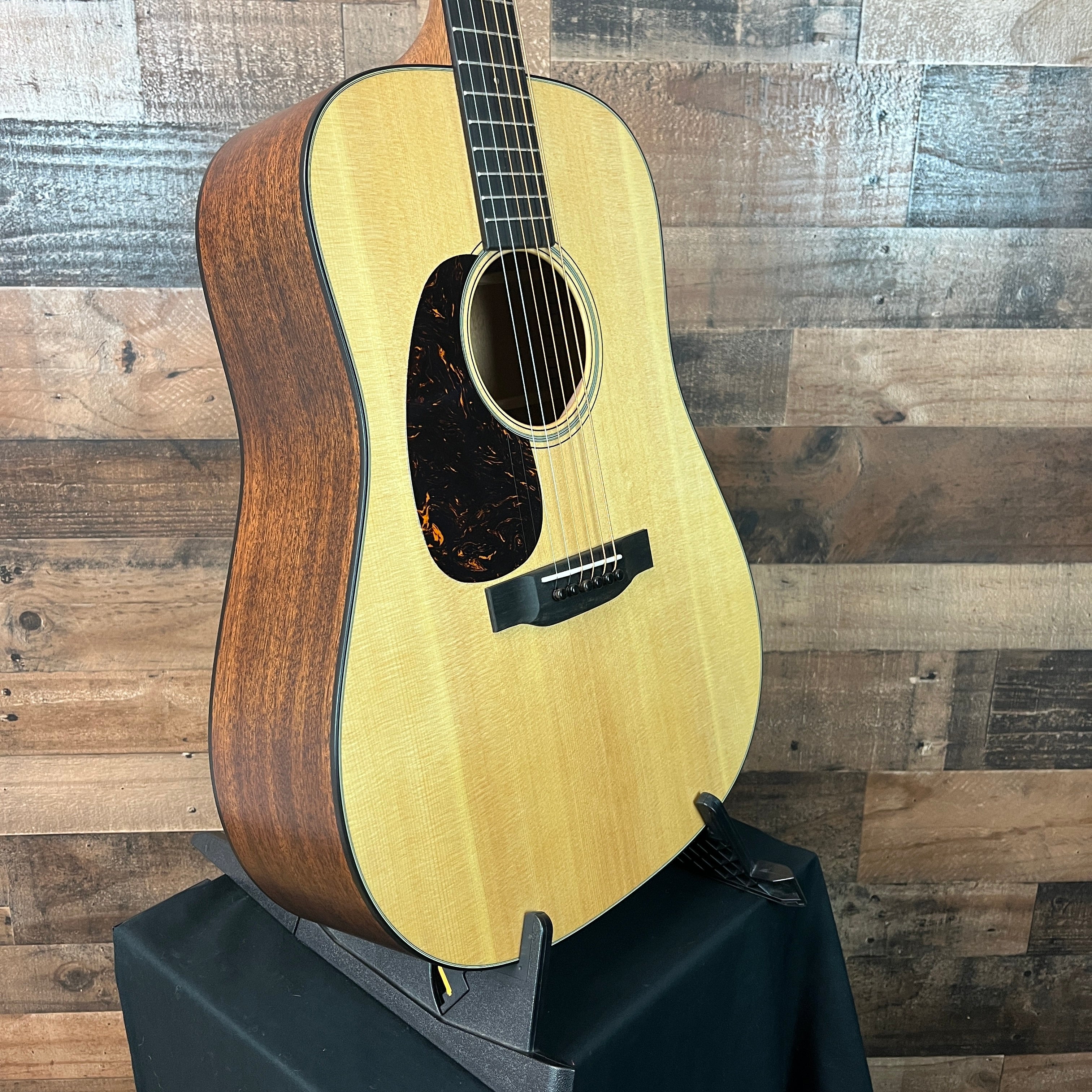 Martin D-18 Satin Standard Series Left Handed Acoustic Guitar - Satin Natural with Aging Toner, 366