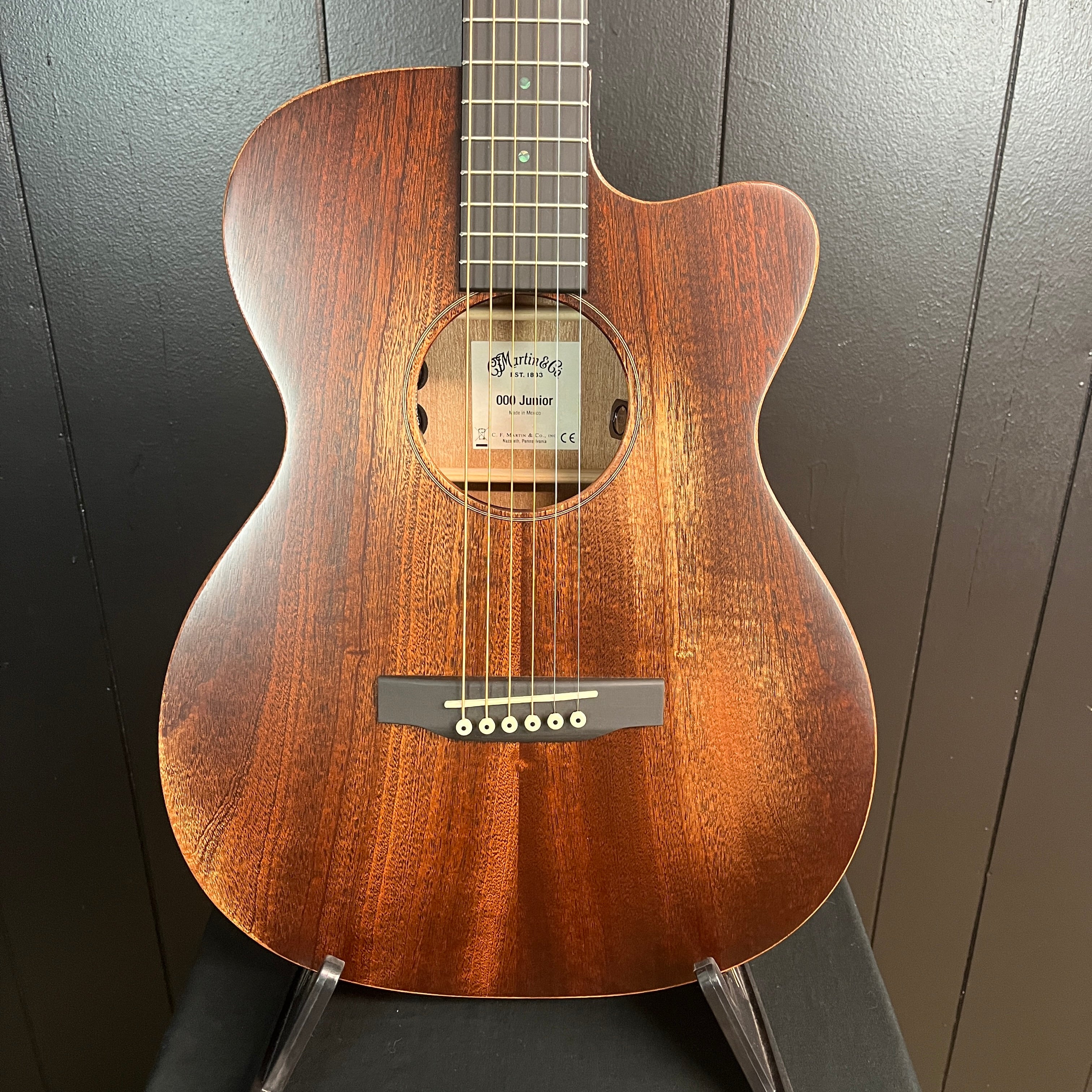 Martin 000C Jr-E StreetMaster Acoustic-electric Guitar - Dark Mahogany Distressed, Soft Case, 594