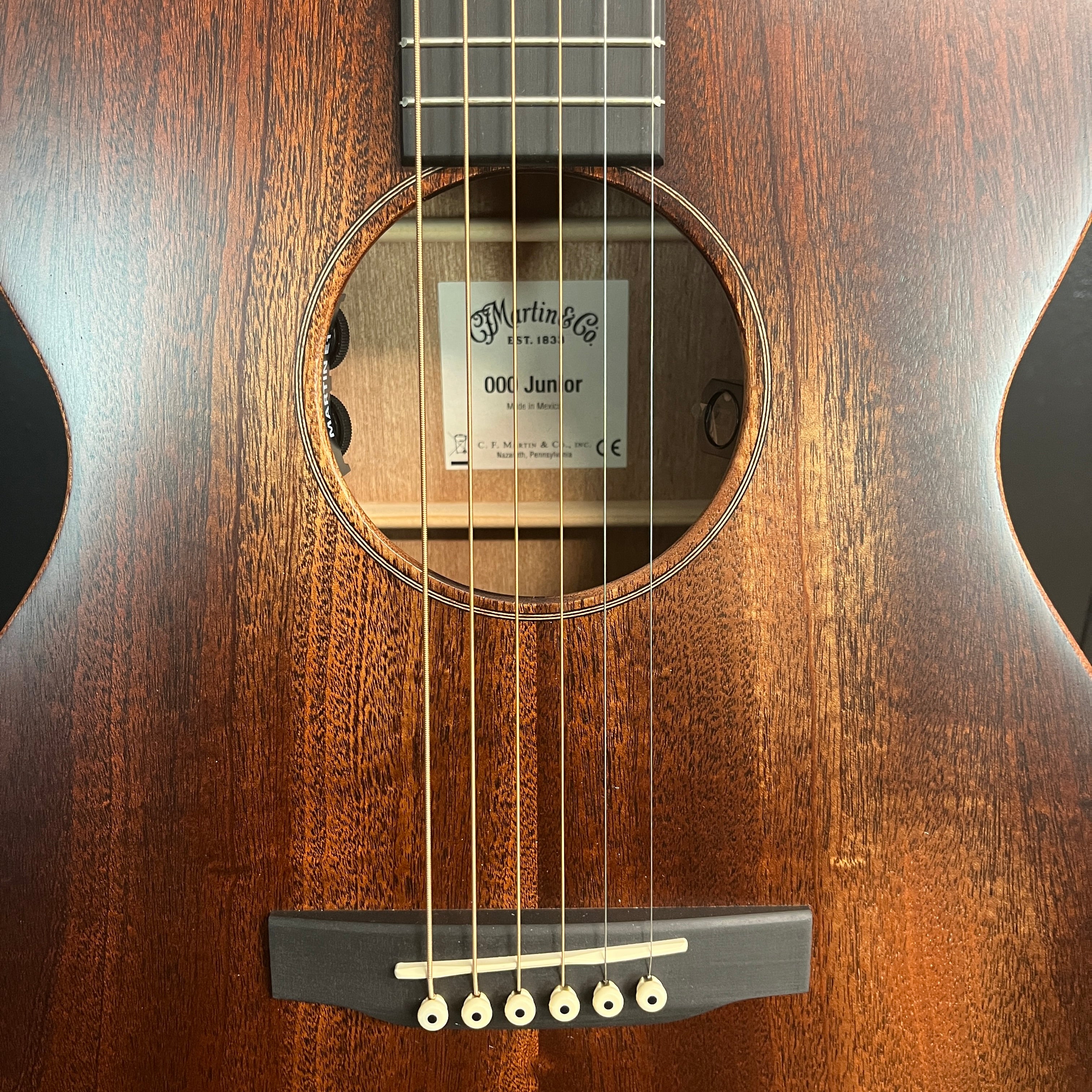 Martin 000C Jr-E StreetMaster Acoustic-electric Guitar - Dark Mahogany Distressed, Soft Case, 594