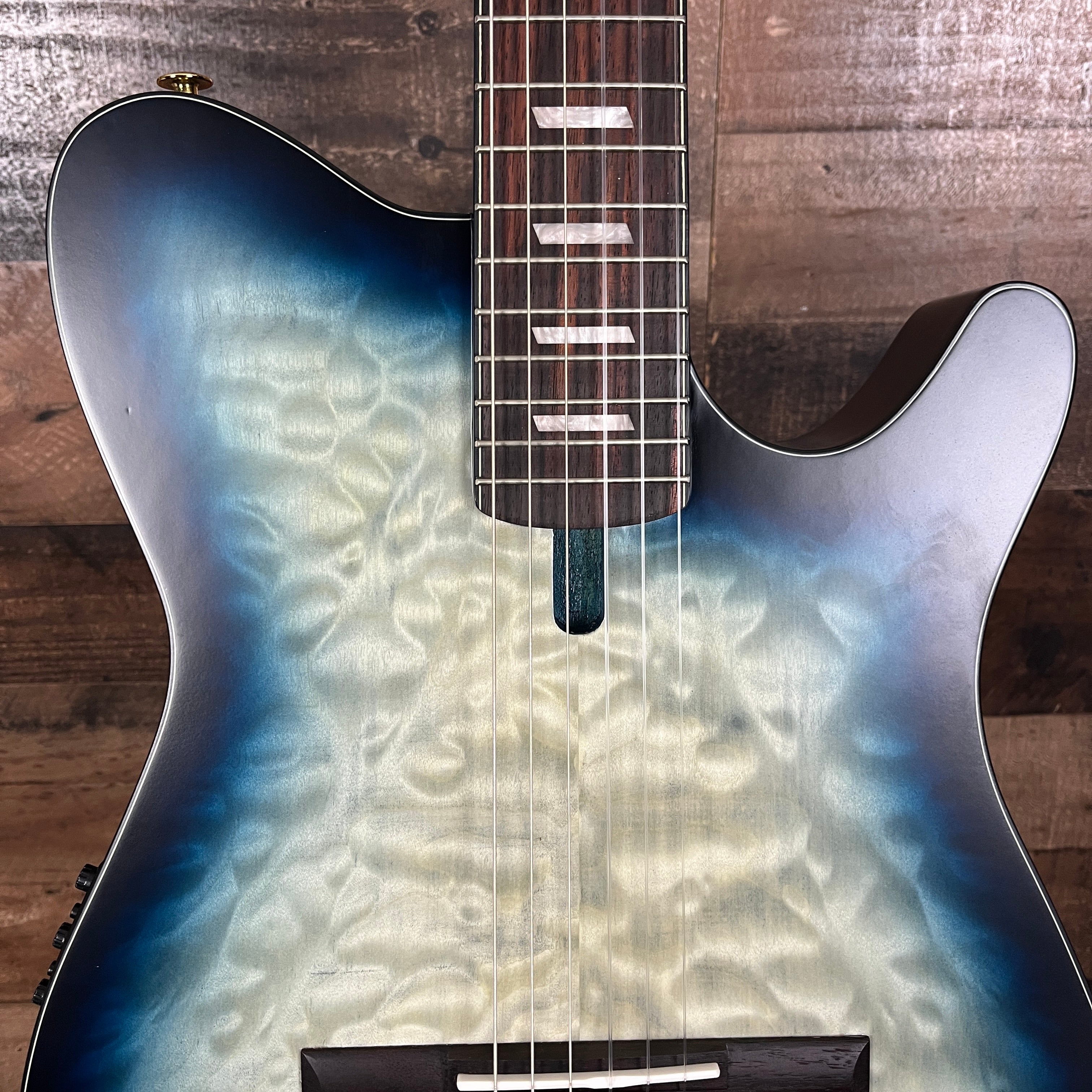 Ibanez FRH20 Thinline Nylon-string Acoustic-electric Guitar - Cosmic Blue Starburst Low Gloss, 172