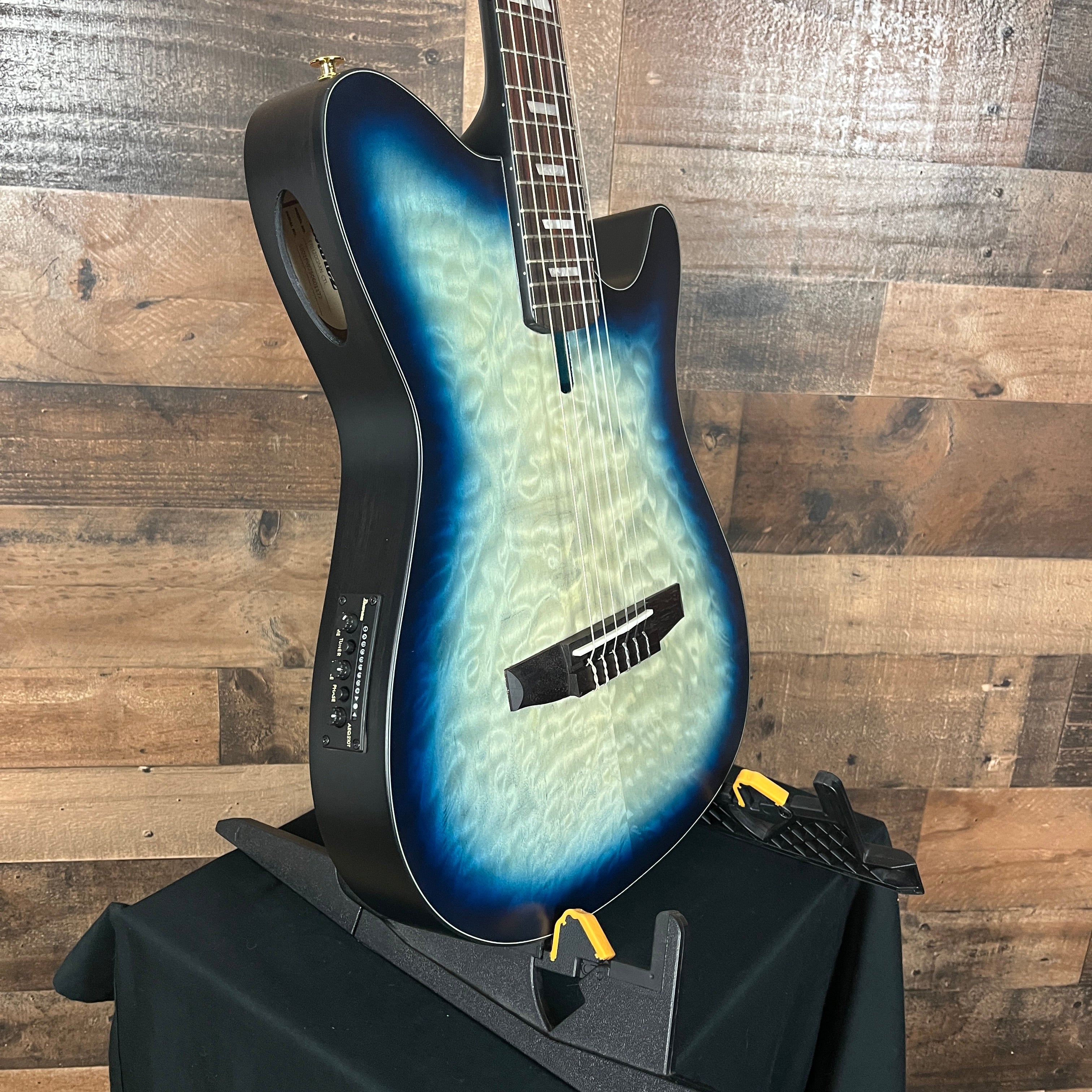Ibanez FRH20 Thinline Nylon-string Acoustic-electric Guitar - Cosmic Blue Starburst Low Gloss, 172