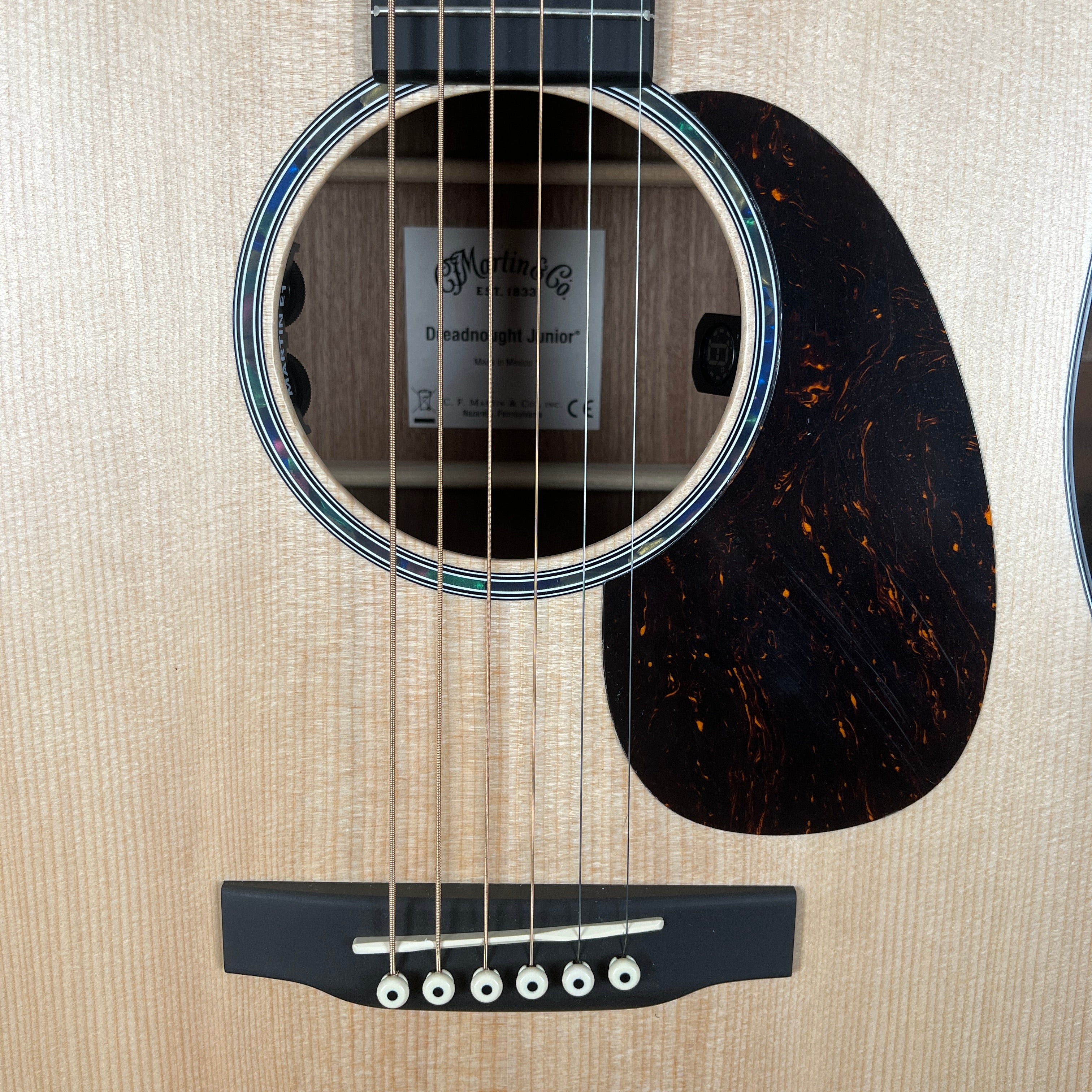 Martin D Jr-E Acoustic-electric Guitar, Natural, Soft Case, 701