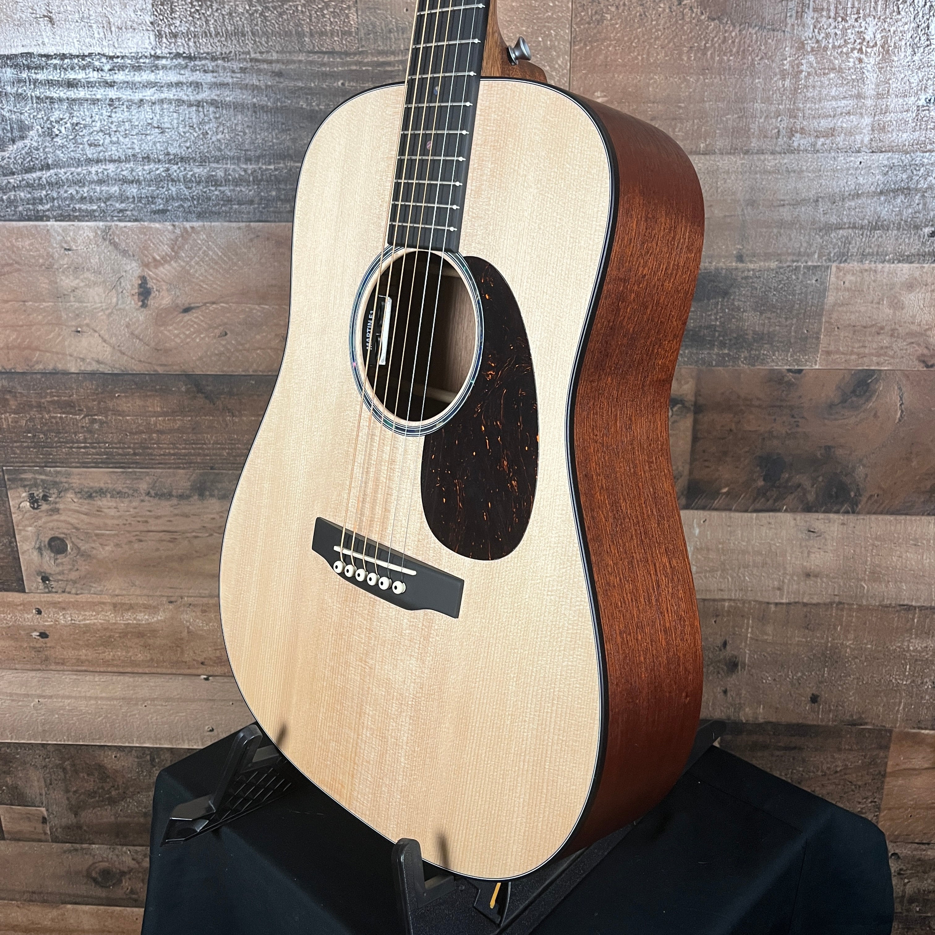 Martin D Jr-E Acoustic-electric Guitar, Natural, Soft Case, 701